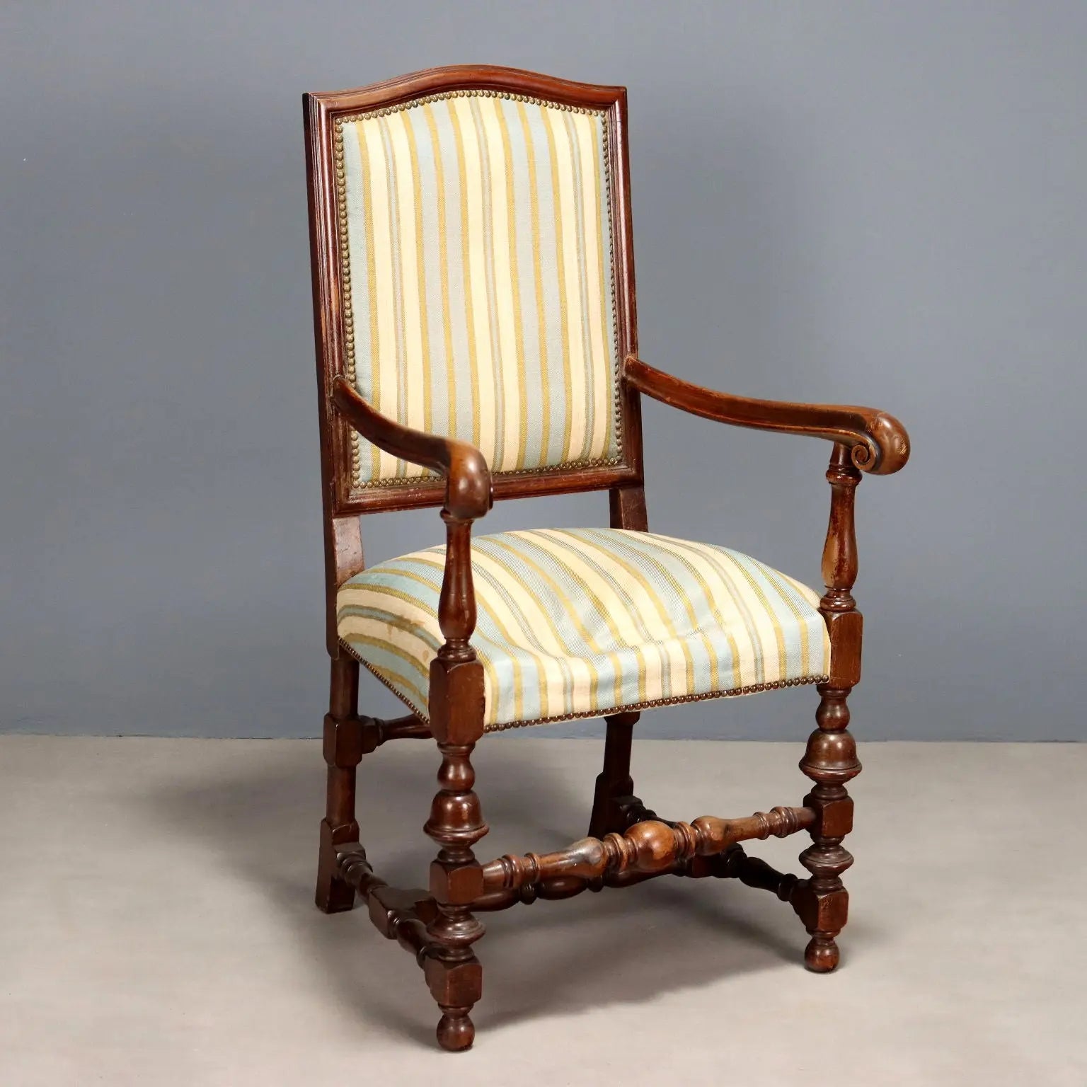 Antique Armchair Baroque Style Walnut Padding XIX Century - Italy, Late XIX Century | Antiques | Seating