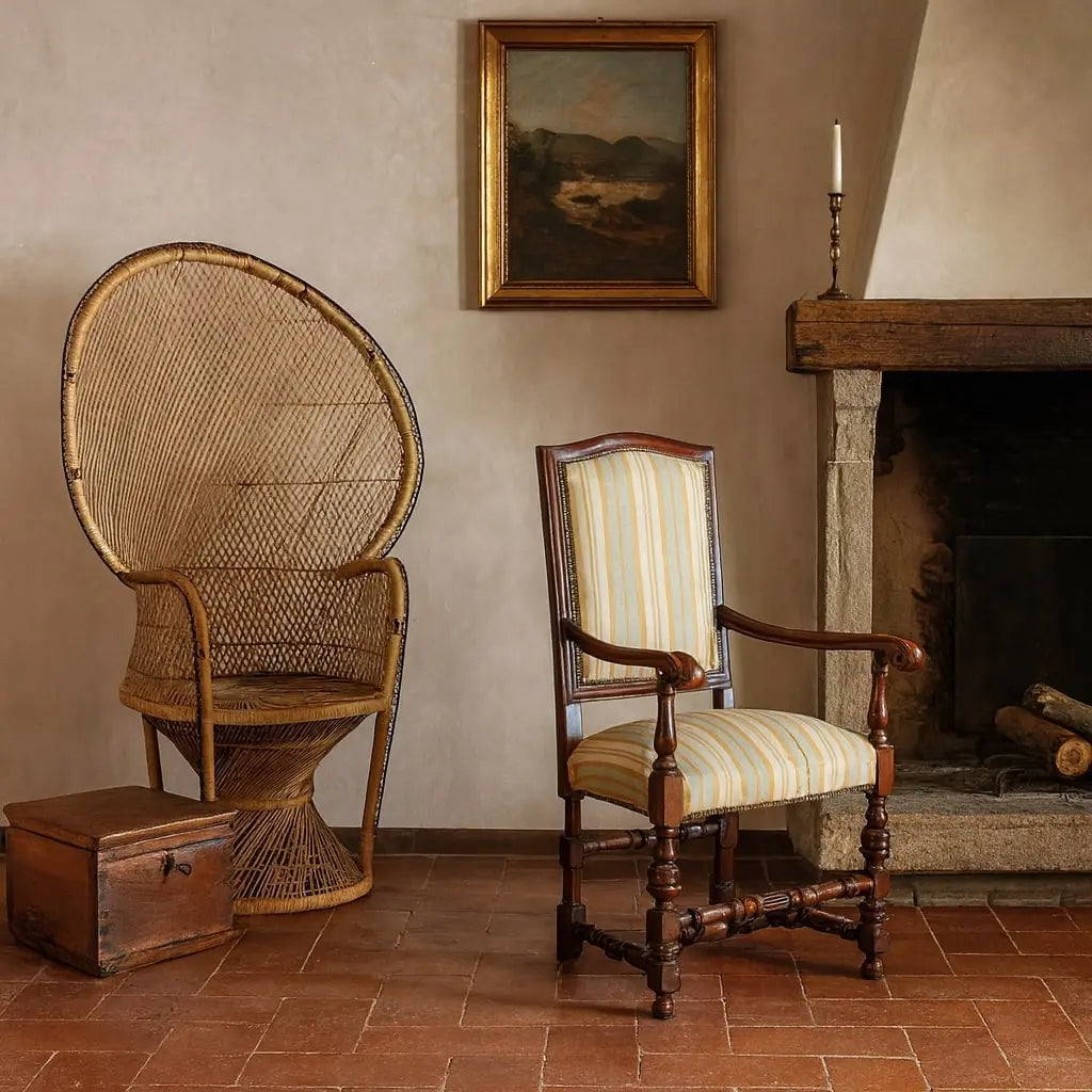Antique Armchair Baroque Style Walnut Padding XIX Century - Italy, Late XIX Century | Antiques | Seating