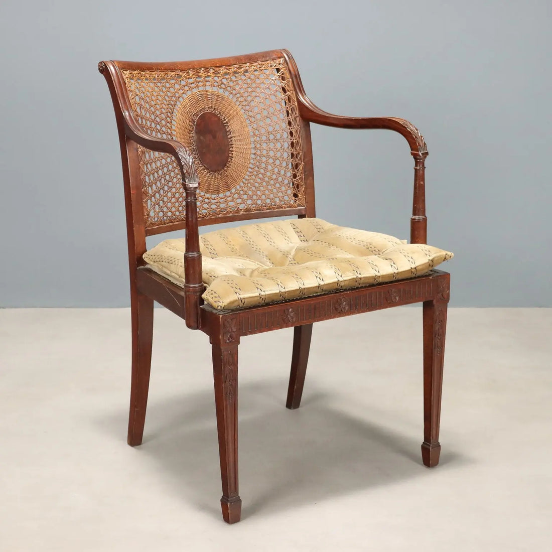 Antique Armchair Walnut Painted Beech Fabric Italy XIX Century - Italy, Late XIX Century | Antiques | Seating