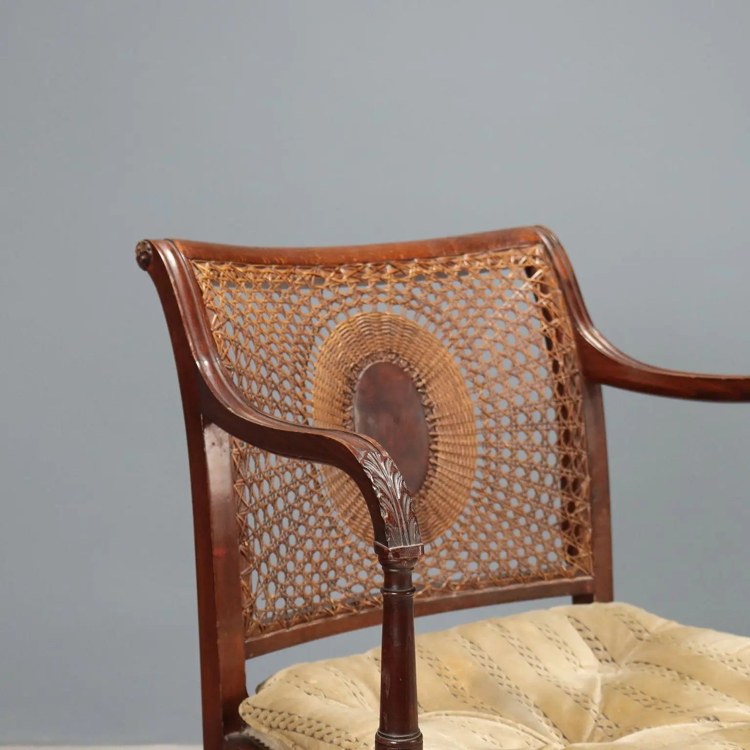 Antique Armchair Walnut Painted Beech Fabric Italy XIX Century - Italy, Late XIX Century | Antiques | Seating