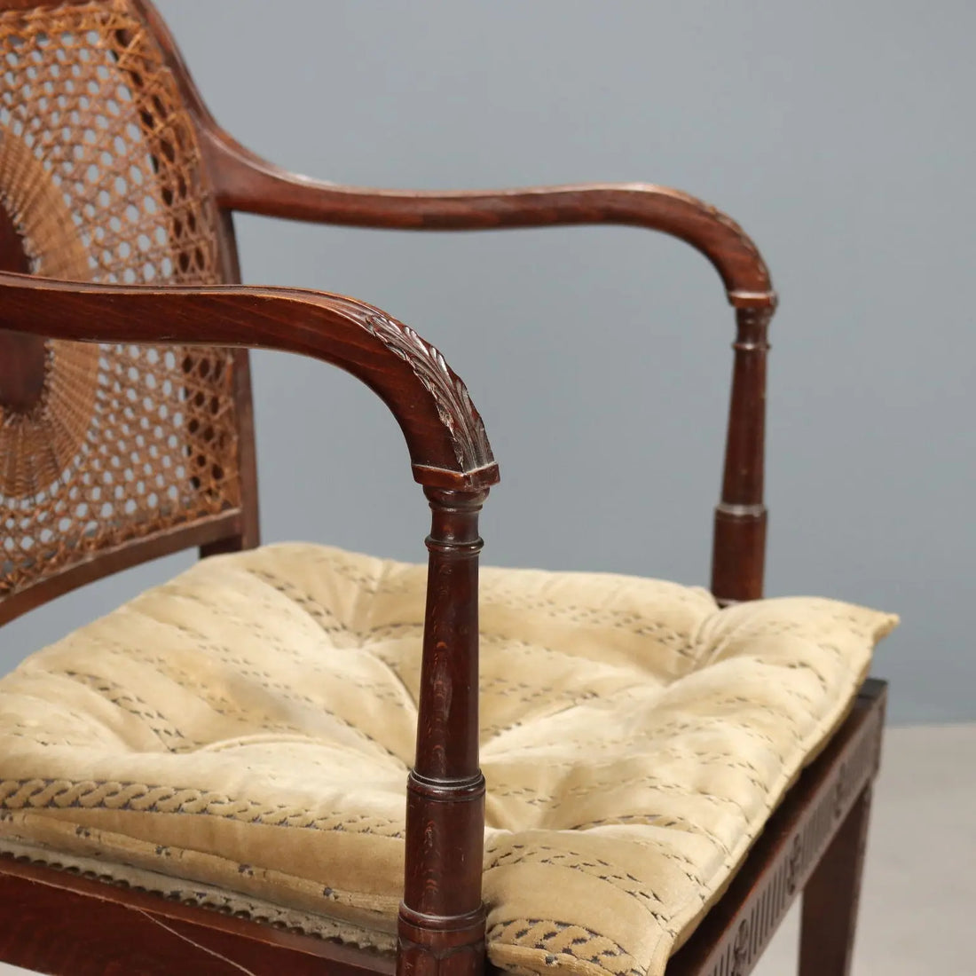 Antique Armchair Walnut Painted Beech Fabric Italy XIX Century - Italy, Late XIX Century | Antiques | Seating