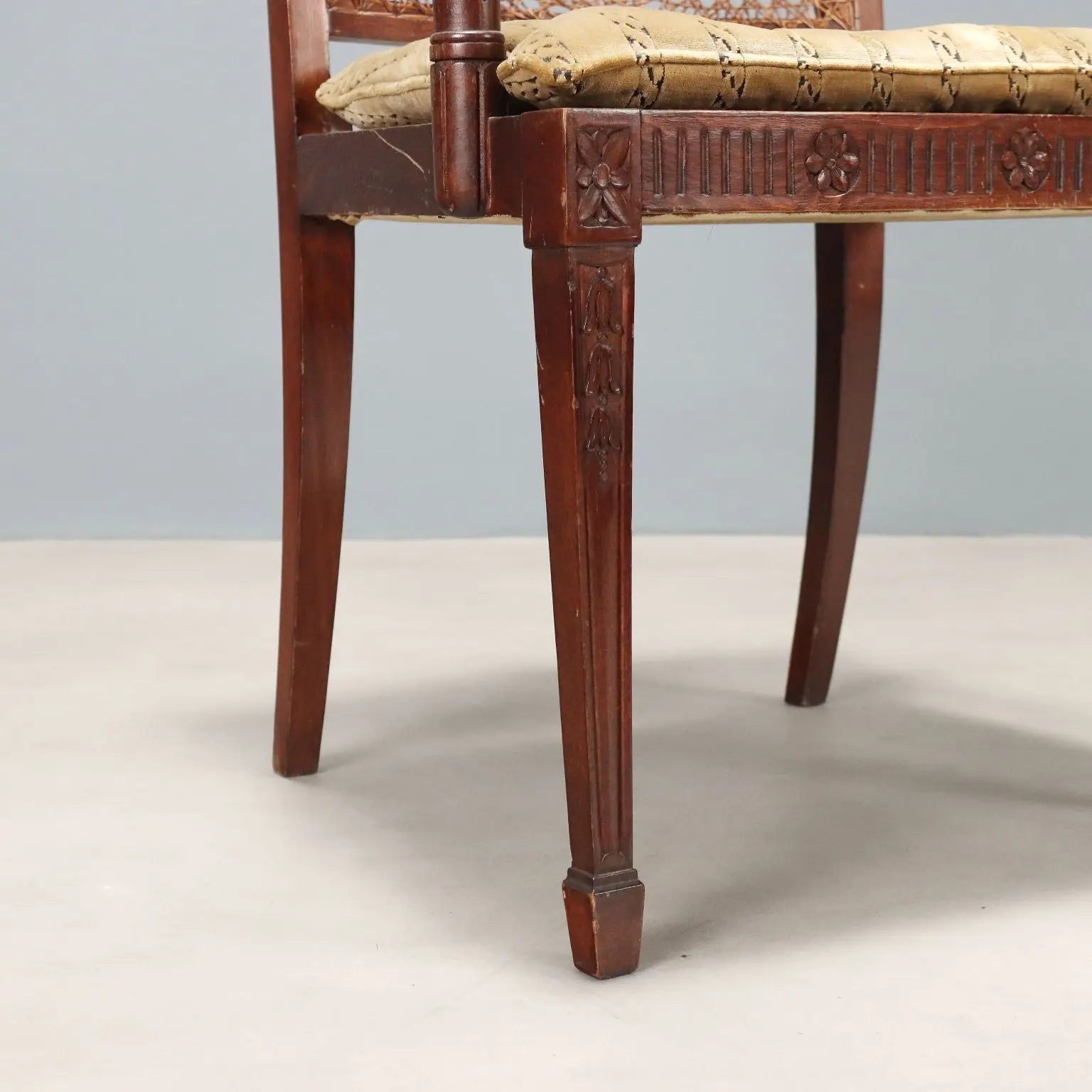 Antique Armchair Walnut Painted Beech Fabric Italy XIX Century - Italy, Late XIX Century | Antiques | Seating