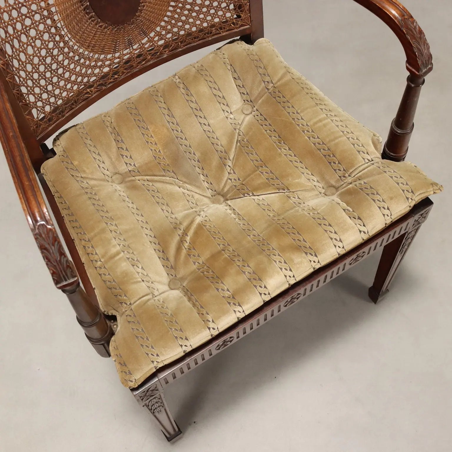 Antique Armchair Walnut Painted Beech Fabric Italy XIX Century - Italy, Late XIX Century | Antiques | Seating