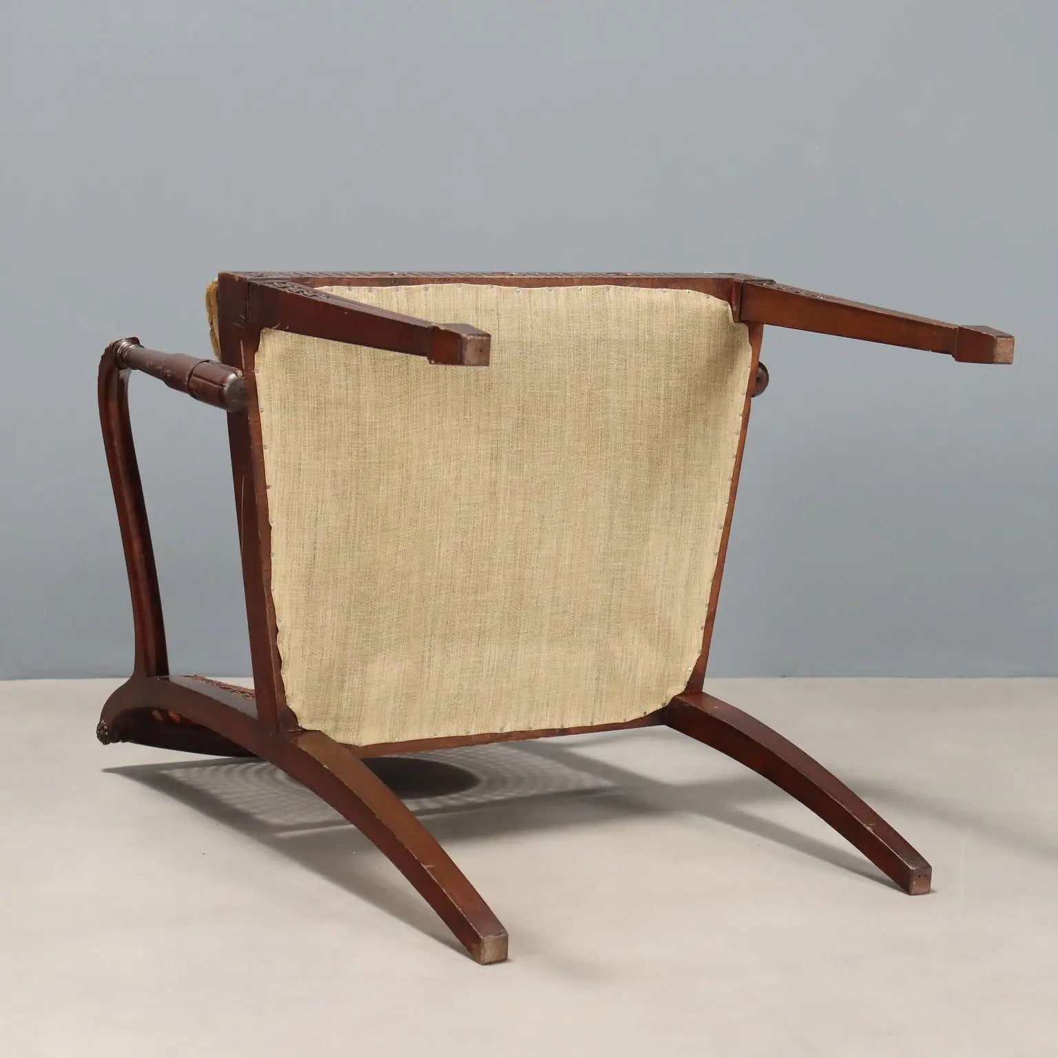 Antique Armchair Walnut Painted Beech Fabric Italy XIX Century - Italy, Late XIX Century | Antiques | Seating