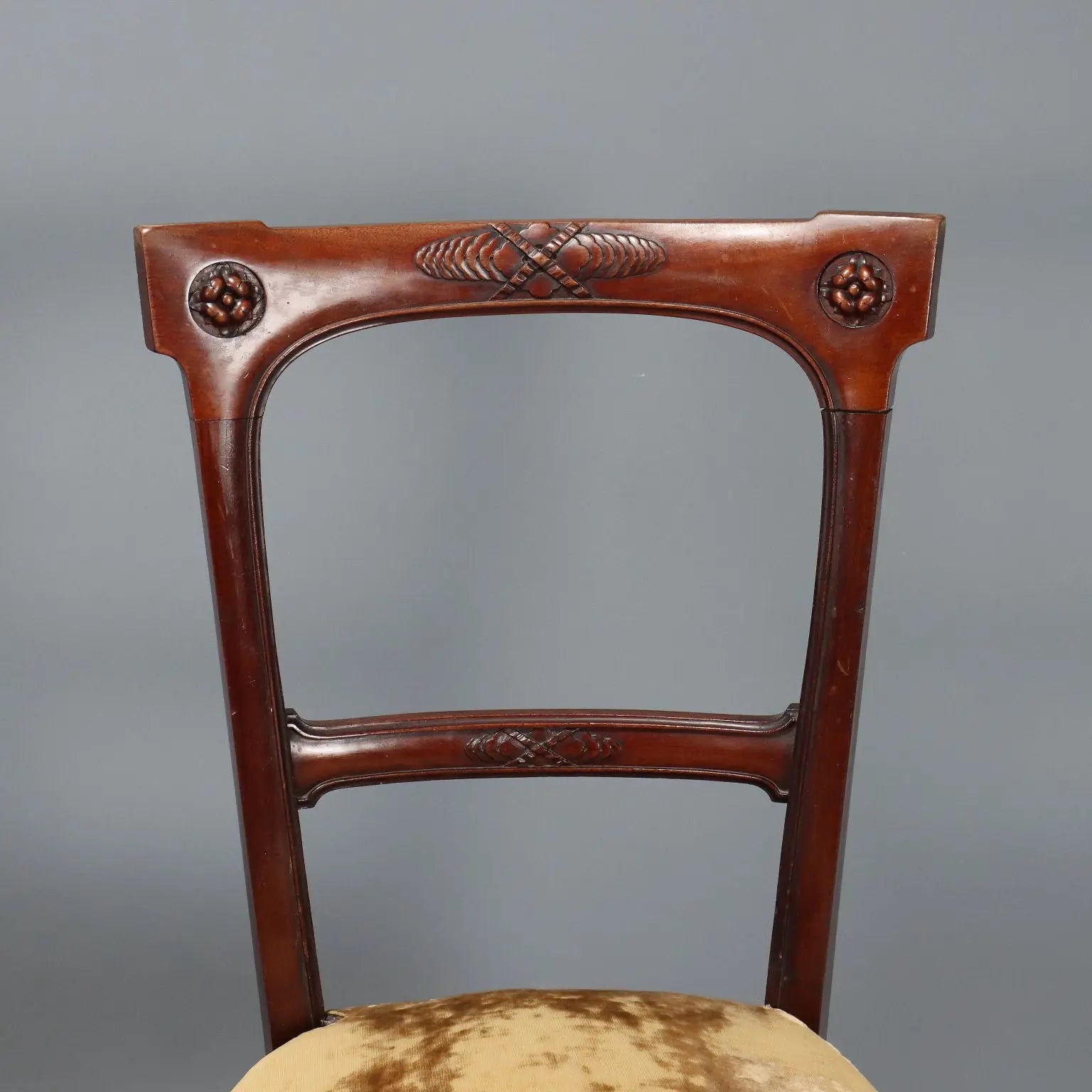 Antique Chairs Mahogany Fabric Padding Italy XX Century - Italy, Early XX Century | Antiques | Seating