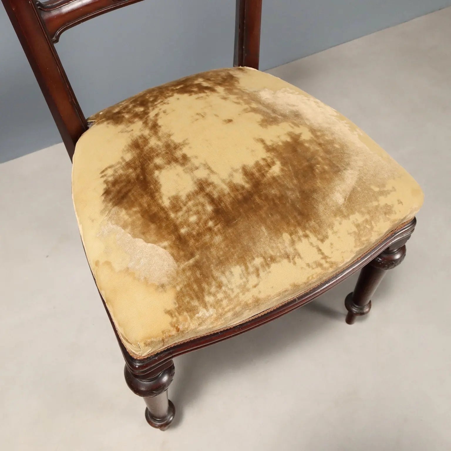 Antique Chairs Mahogany Fabric Padding Italy XX Century - Italy, Early XX Century | Antiques | Seating