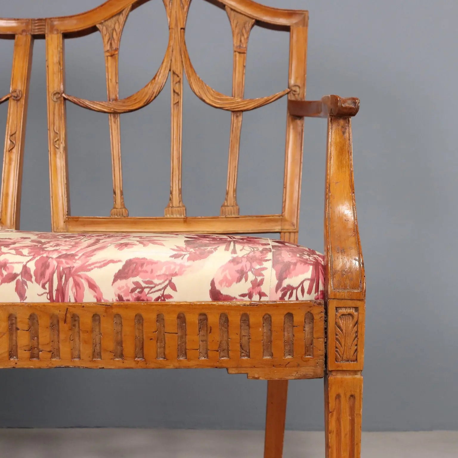 Antique Sofa Neoclassical Maple Fabric Italy XIX Century - Italy, Early XIX Century | Antiques | Seating