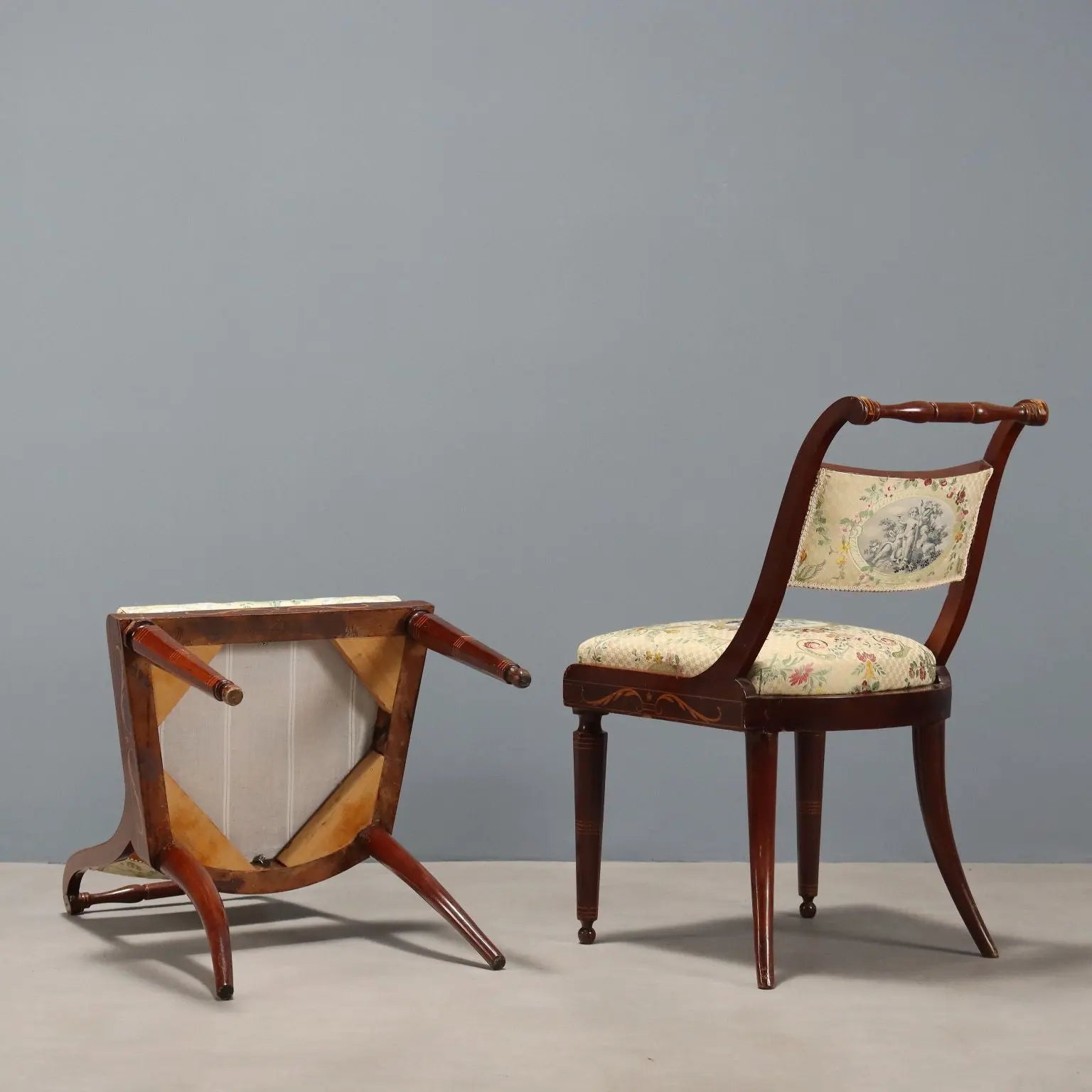Antique Victorian Chairs Mahogany Fabric United Kingdom XIX Century - England, Early XIX Century | Antiques | Seating