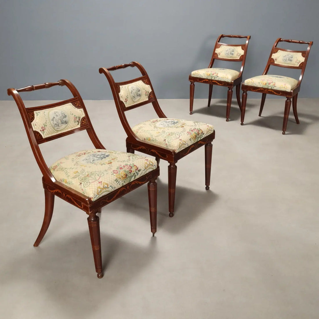 Antique Victorian Chairs Mahogany Fabric United Kingdom XIX Century - England, Early XIX Century | Antiques | Seating