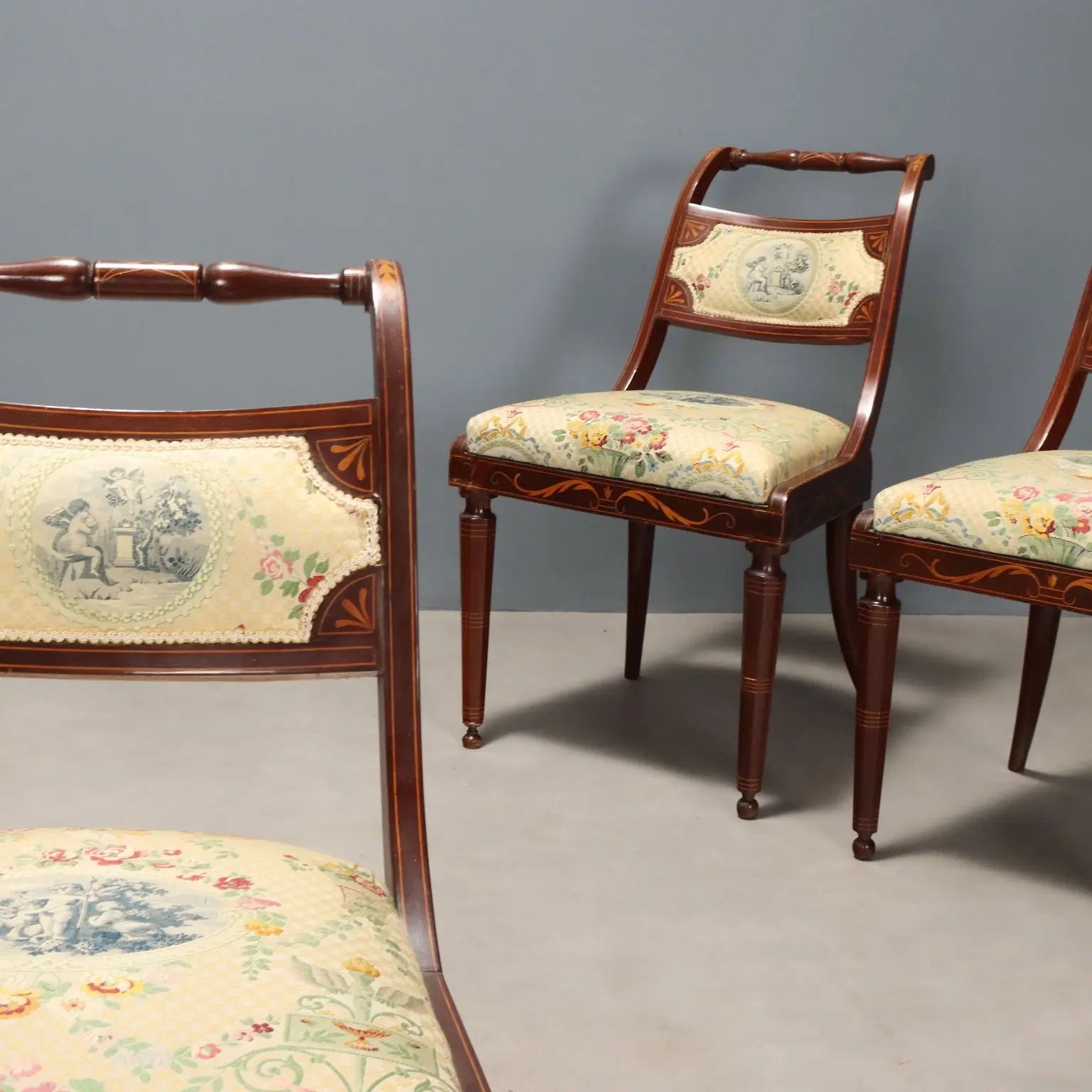 Antique Victorian Chairs Mahogany Fabric United Kingdom XIX Century - England, Early XIX Century | Antiques | Seating