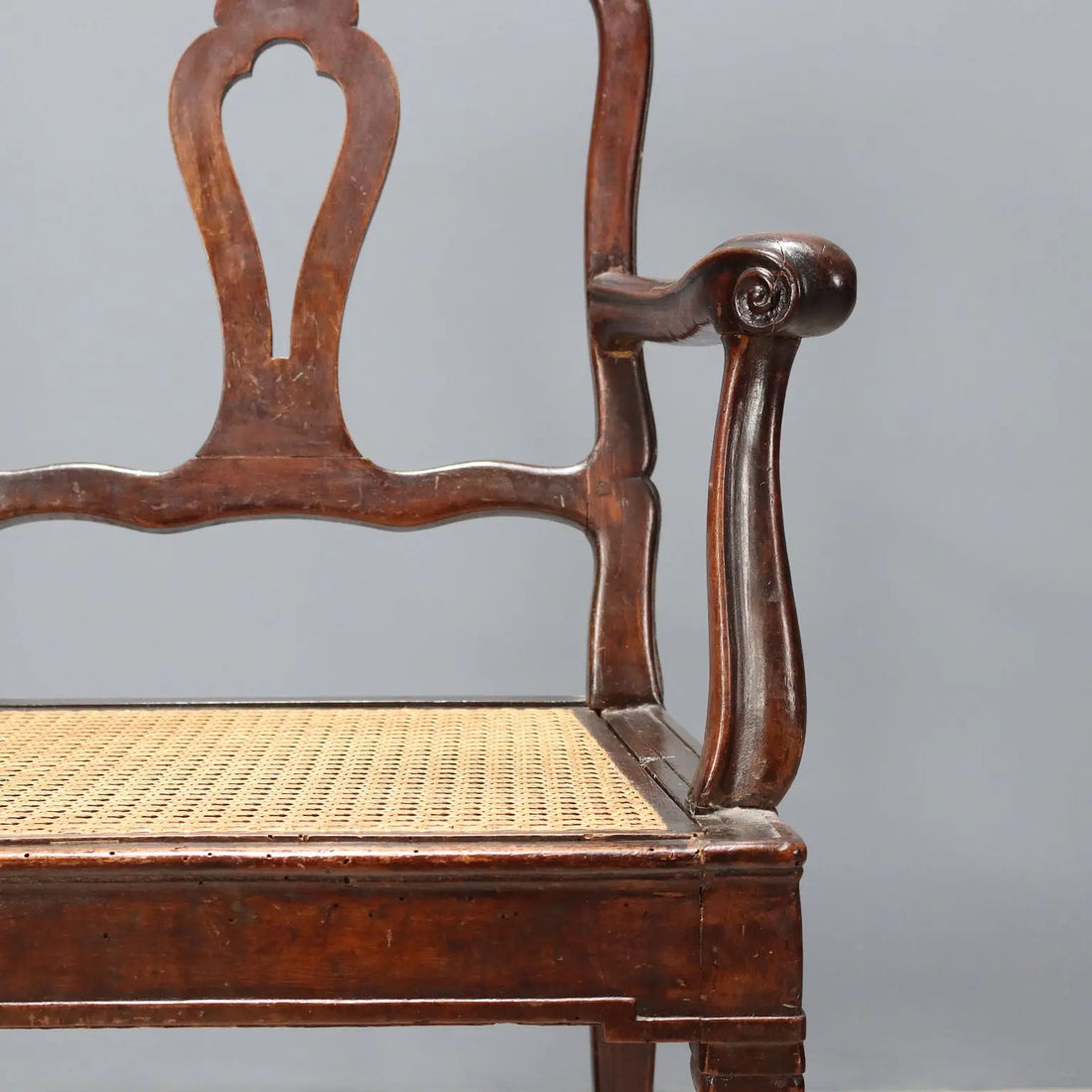 Antique Armchair Walnut Caned Seat Italy XVIII Century - Italy, XVIII Century | Antiques | Seating