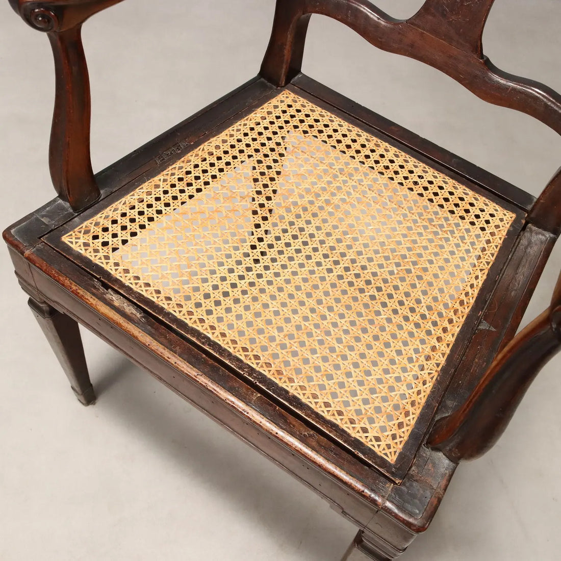 Antique Armchair Walnut Caned Seat Italy XVIII Century - Italy, XVIII Century | Antiques | Seating