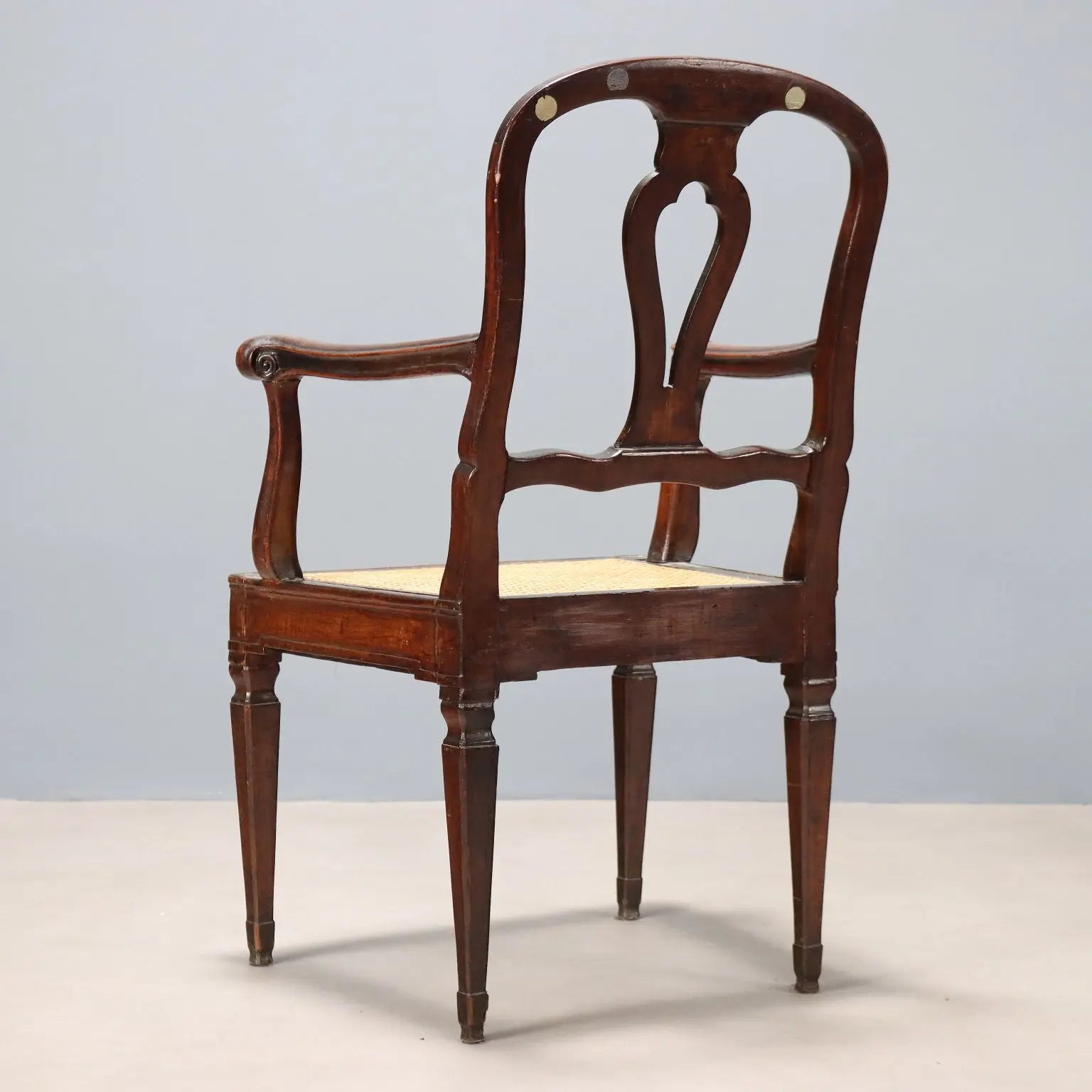 Antique Armchair Walnut Caned Seat Italy XVIII Century - Italy, XVIII Century | Antiques | Seating
