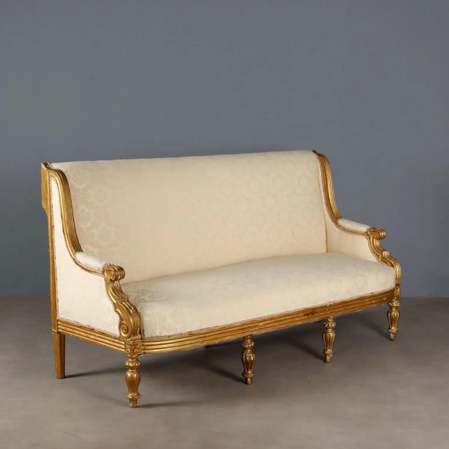 Antique Sofa Neoclassical Style Carved Wood Italy XIX Century - Italy, Second Half XIX Century | Antiques | Seating
