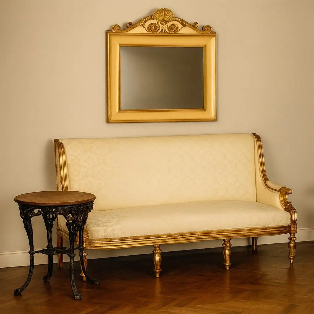 Antique Sofa Neoclassical Style Carved Wood Italy XIX Century - Italy, Second Half XIX Century | Antiques | Seating