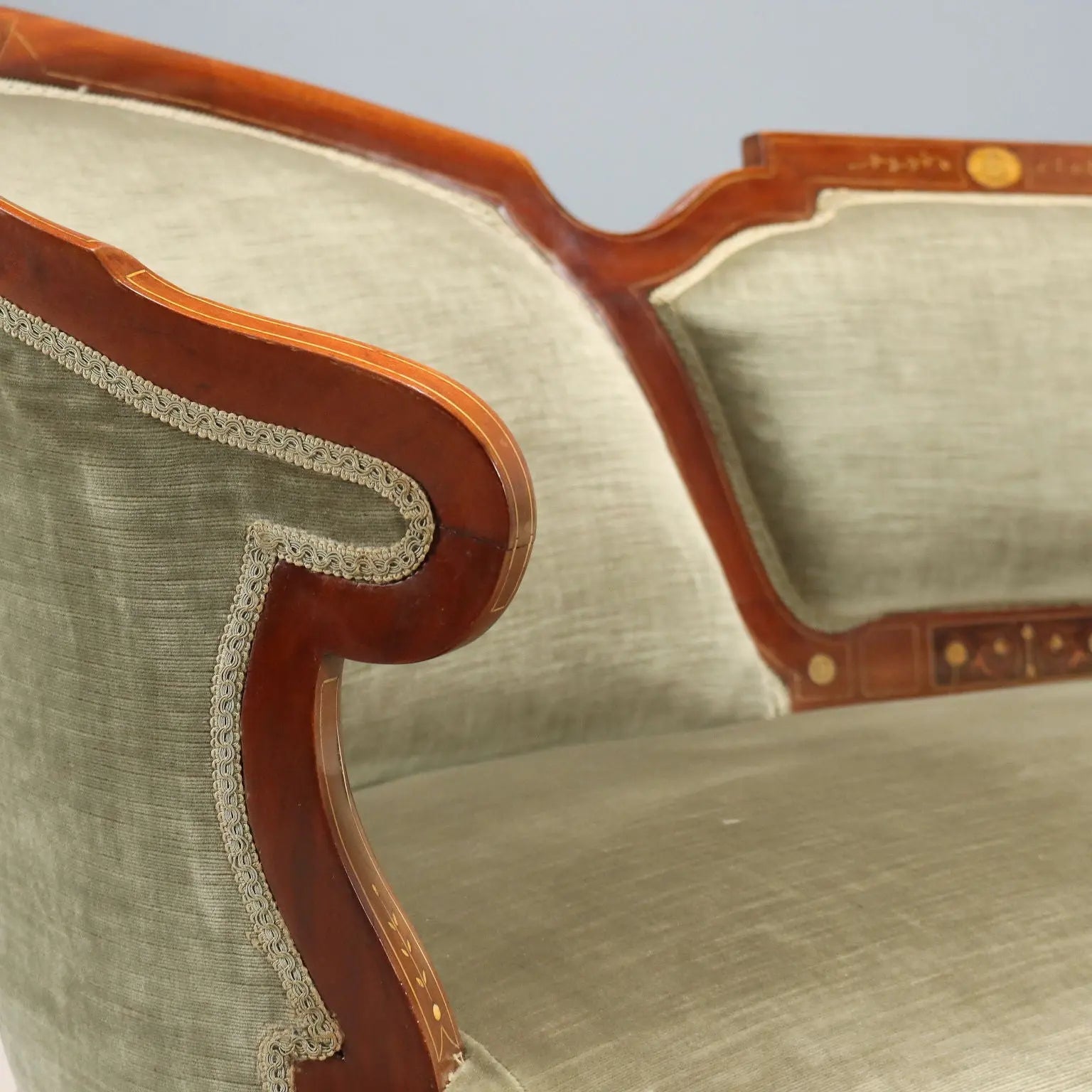 Antique Sofa Mahogany Inlays United Kingdom XIX Century