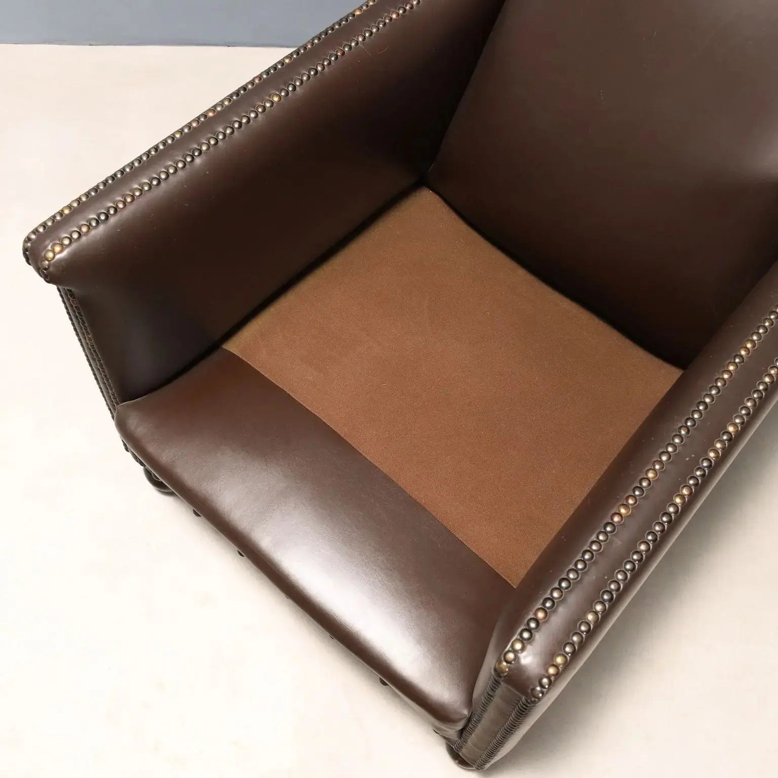Antique Armchairs Leather Velvet Studs Italy XX Century - Italy, XX Century | Antiques | Seating