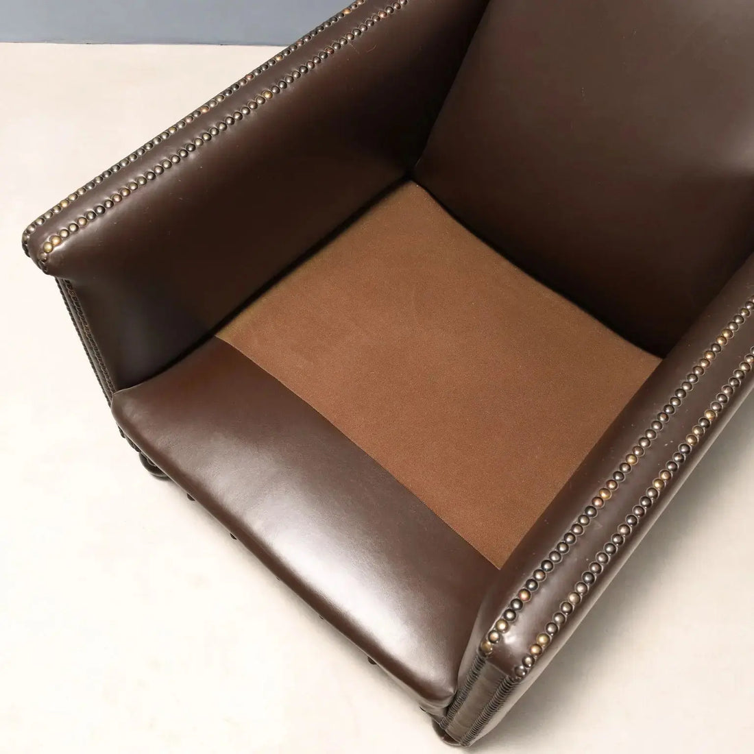 Antique Armchairs Leather Velvet Studs Italy XX Century - Italy, XX Century | Antiques | Seating