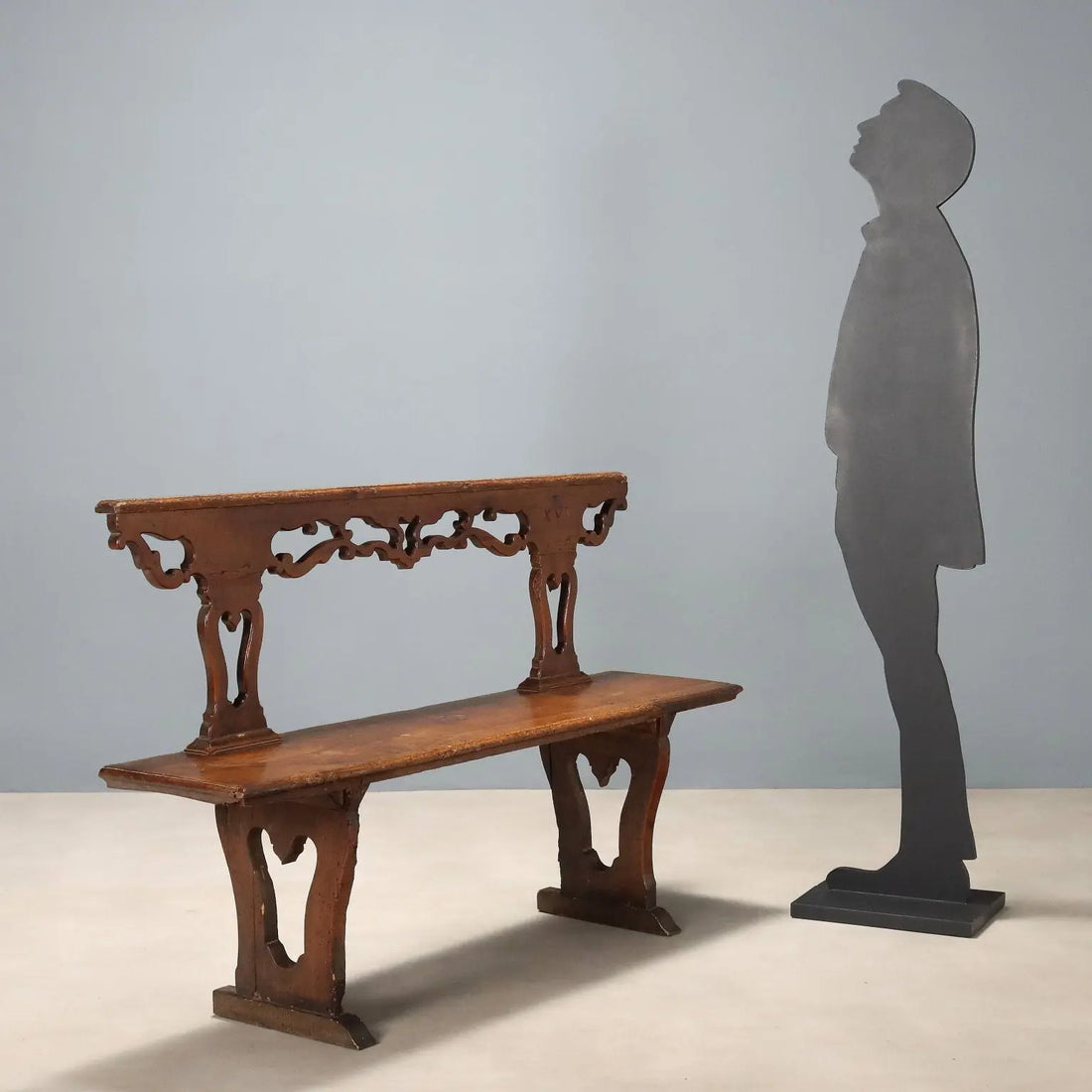 Italian Walnut Bench from the 18th Century