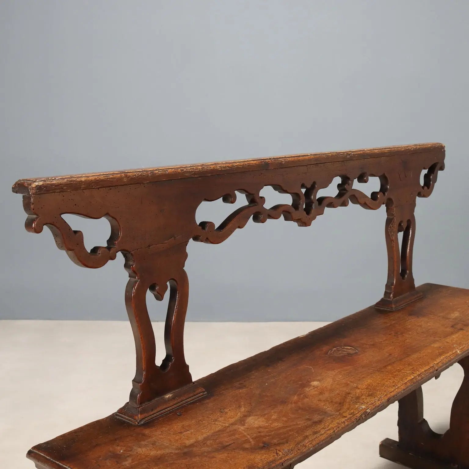 Italian Walnut Bench from the 18th Century