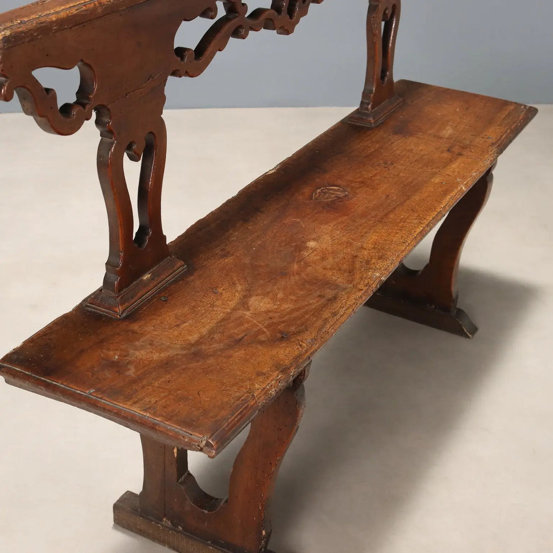 Italian Walnut Bench from the 18th Century