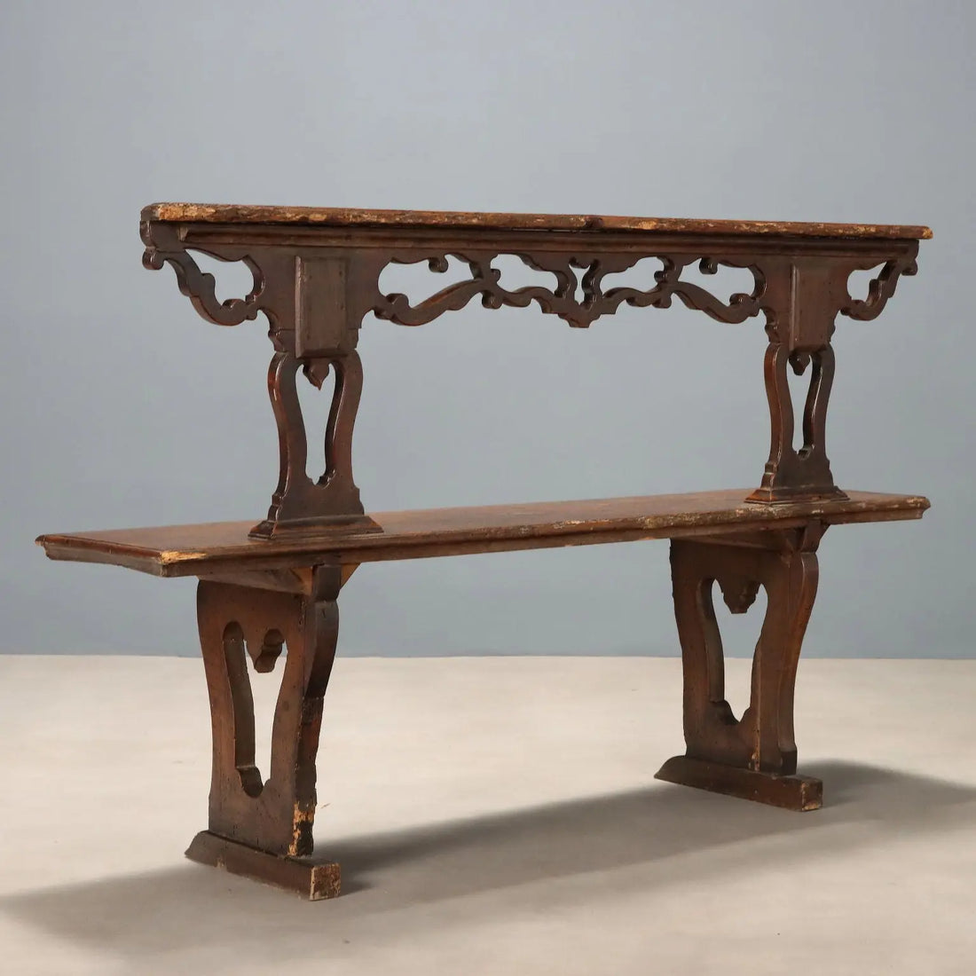 Italian Walnut Bench from the 18th Century