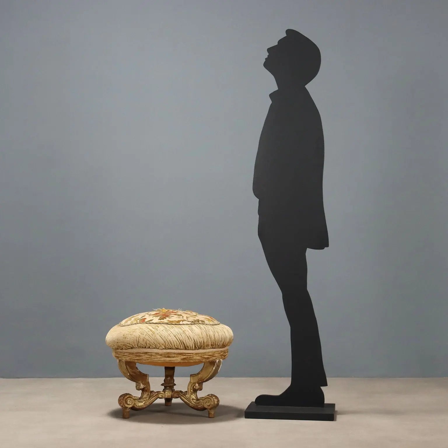 Gilded Carved Wooden Stool, Italy 19th Century