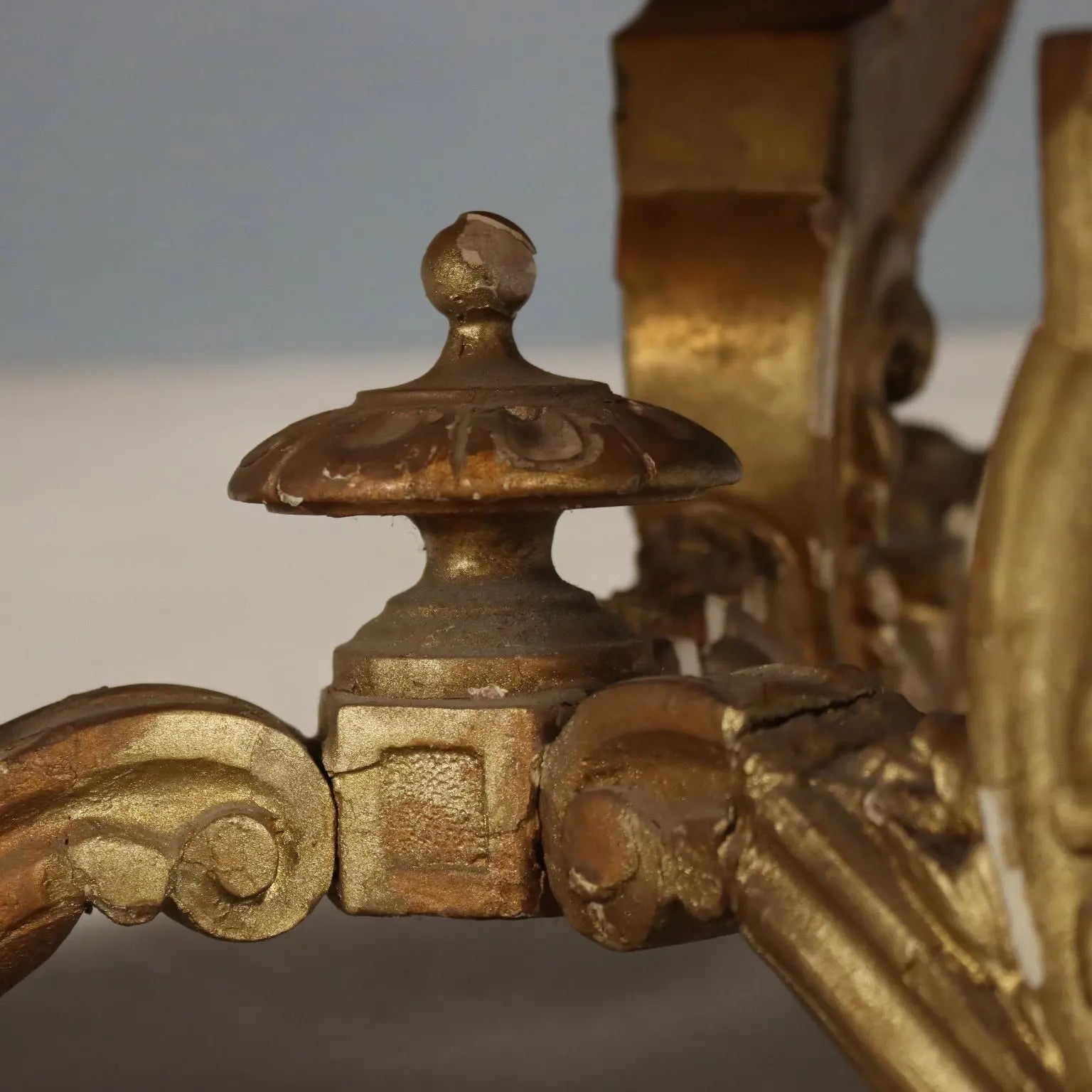 Gilded Carved Wooden Stool, Italy 19th Century