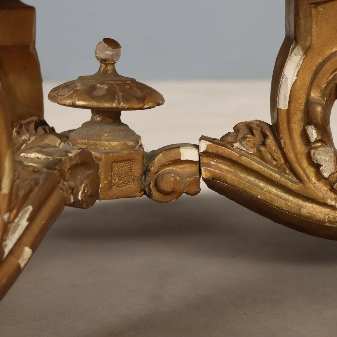 Gilded Carved Wooden Stool, Italy 19th Century