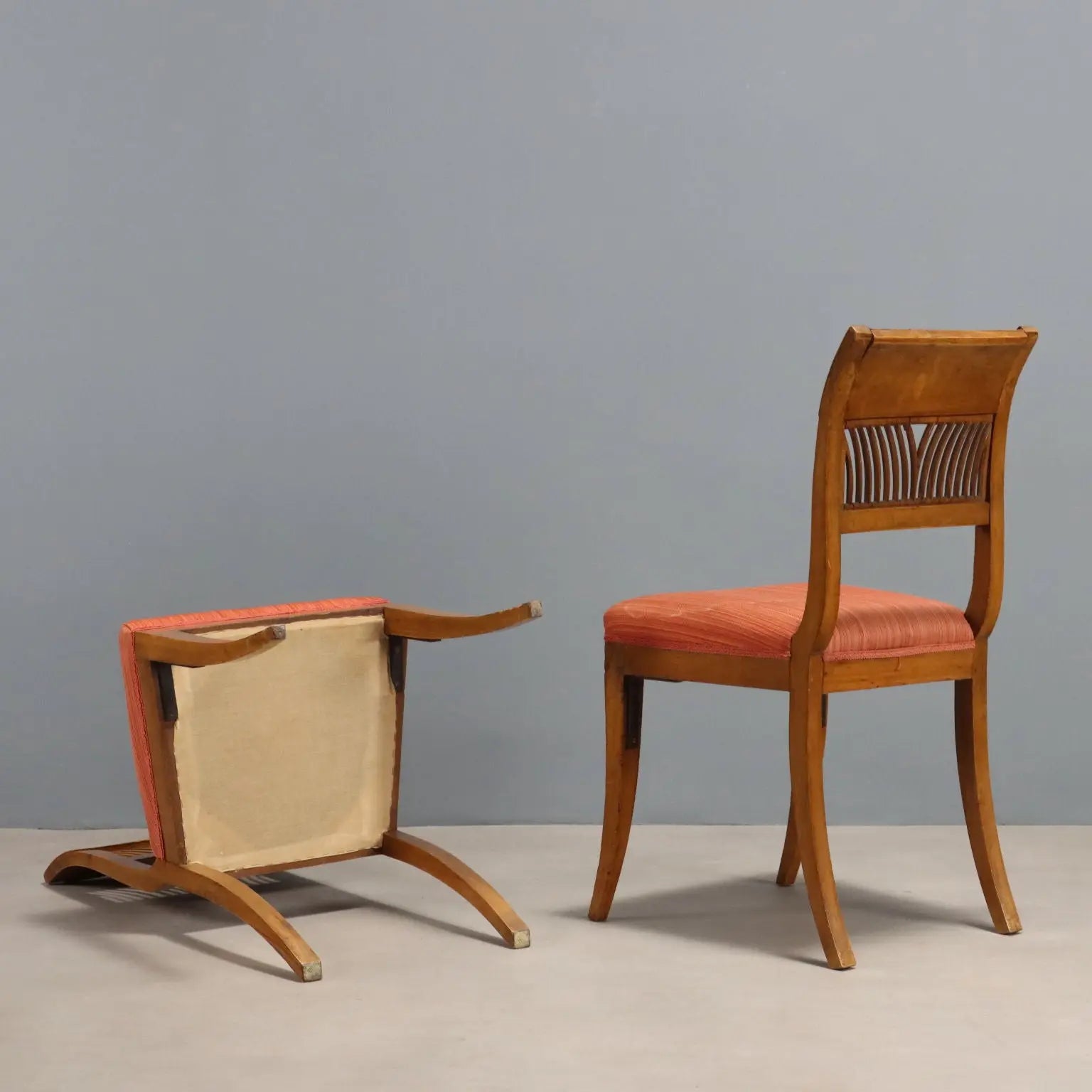 Empire Walnut Chairs - Italy Early 19th Century