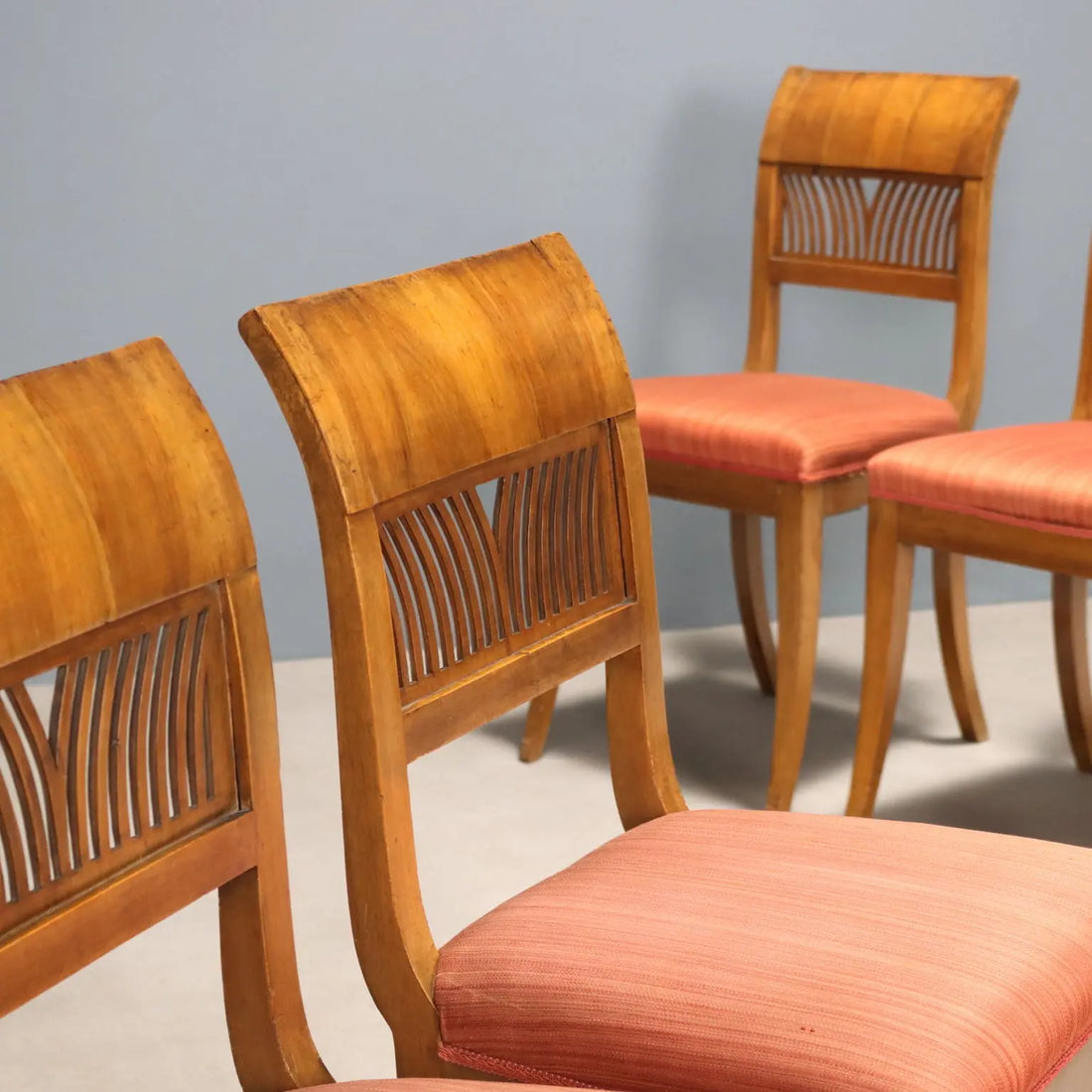 Empire Walnut Chairs - Italy Early 19th Century