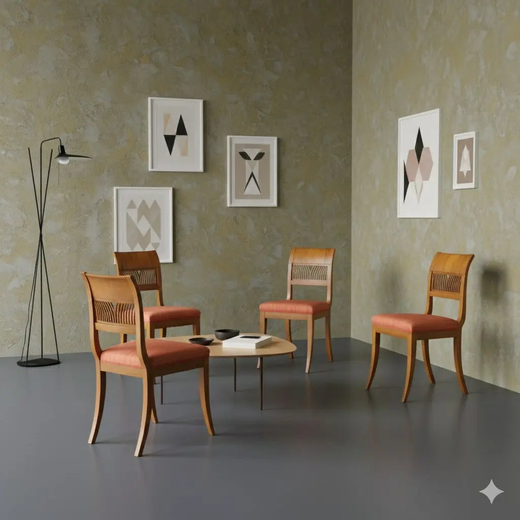 Empire Walnut Chairs - Italy Early 19th Century