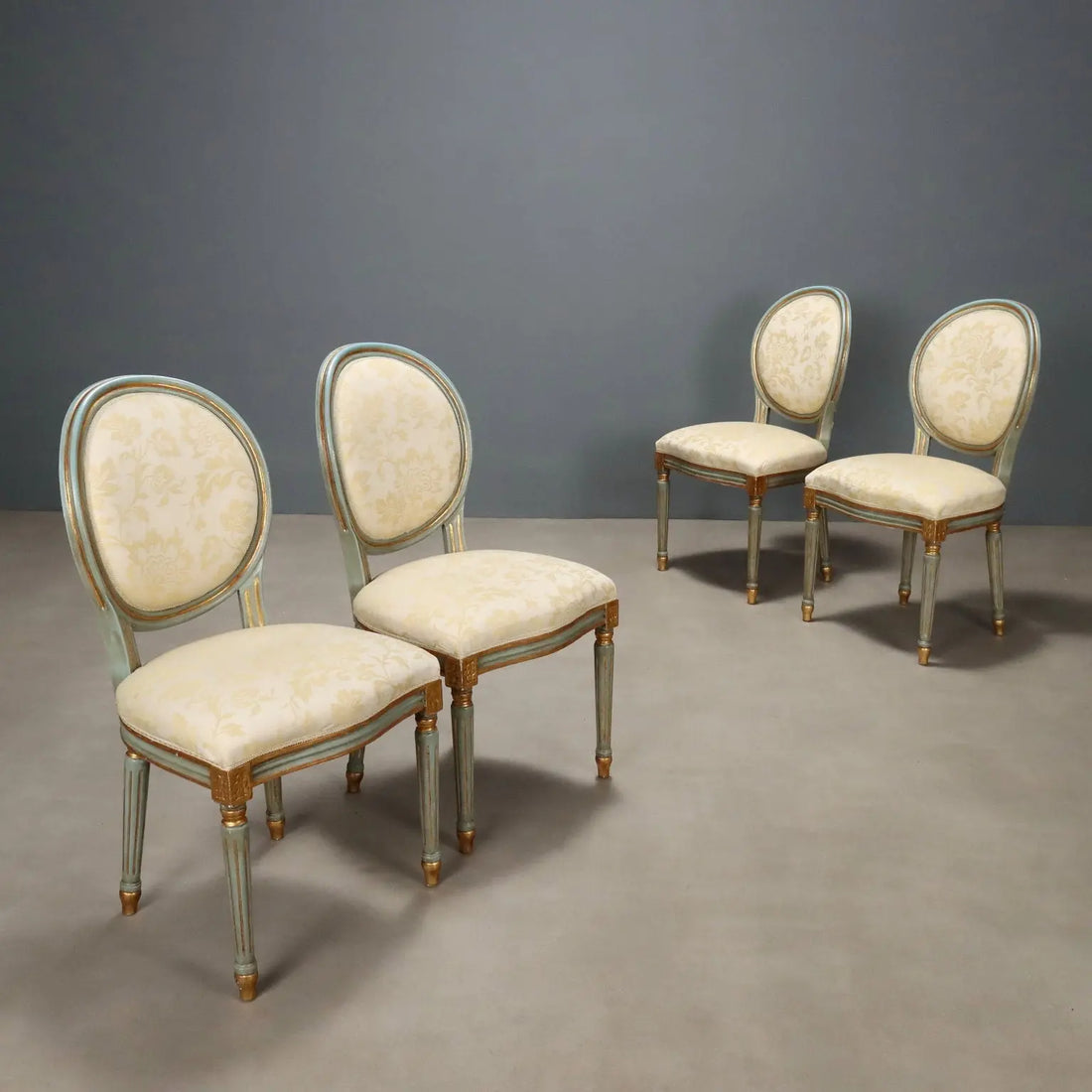 Italian Neoclassical Lacquered and Gilded Chairs