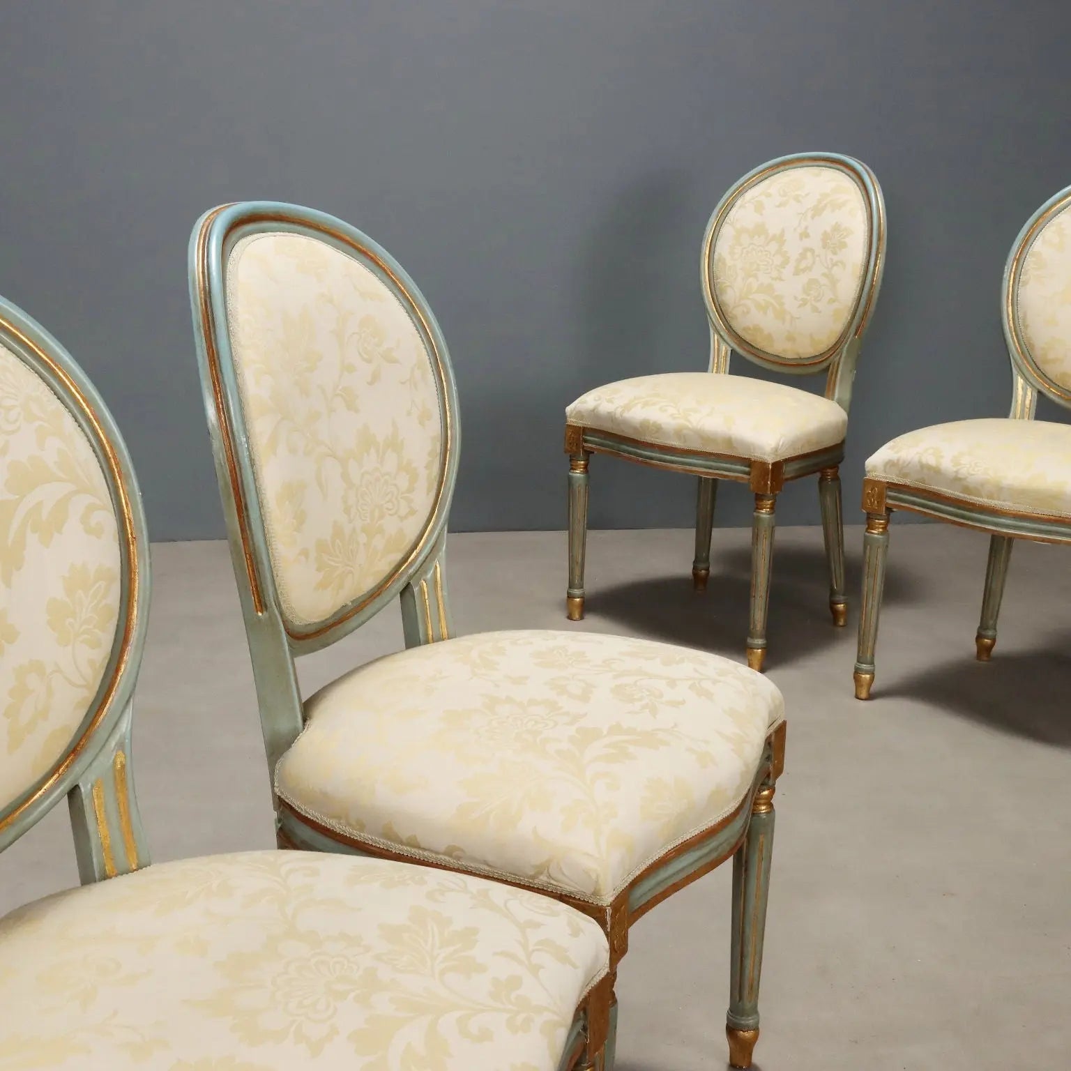 Italian Neoclassical Lacquered and Gilded Chairs