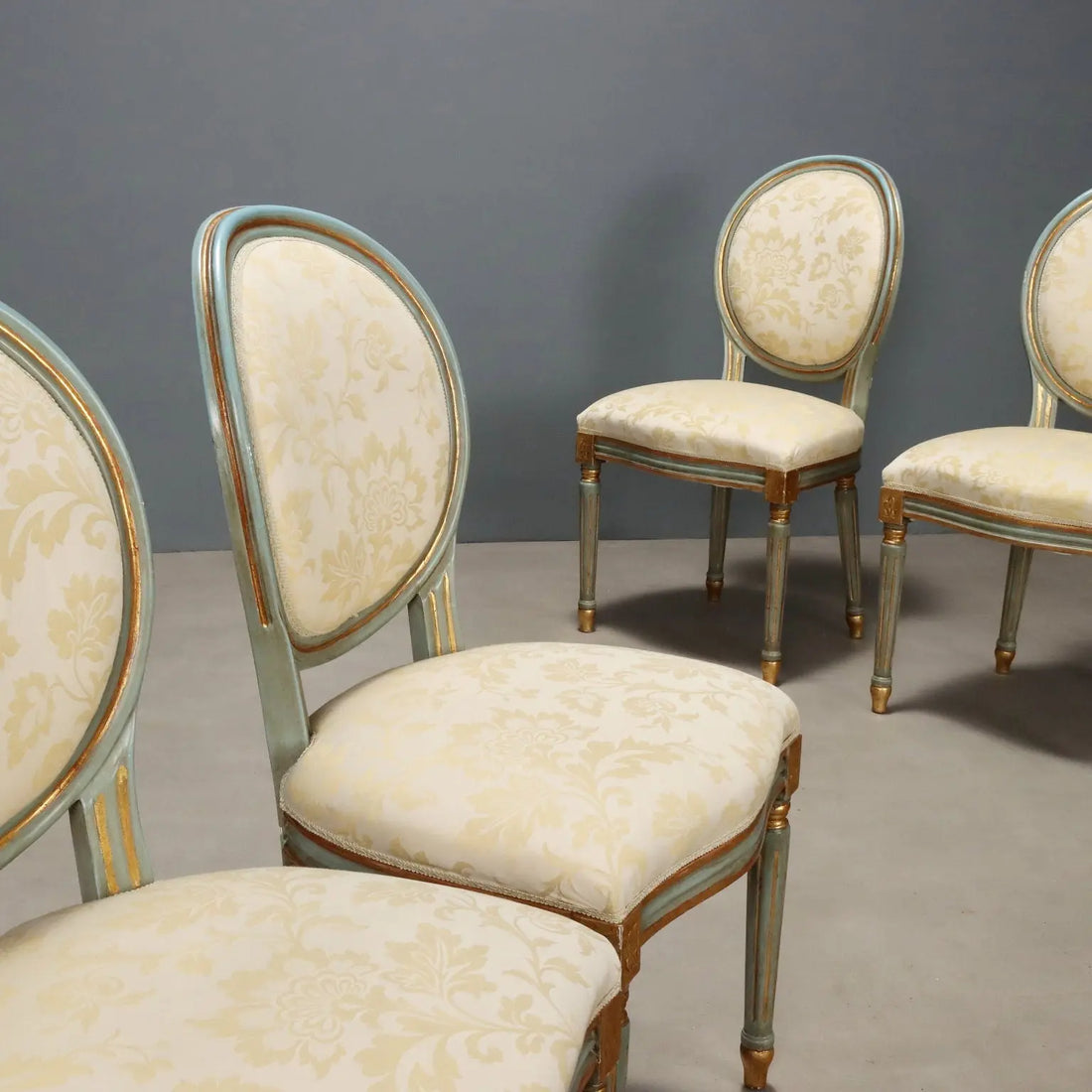 Italian Neoclassical Lacquered and Gilded Chairs