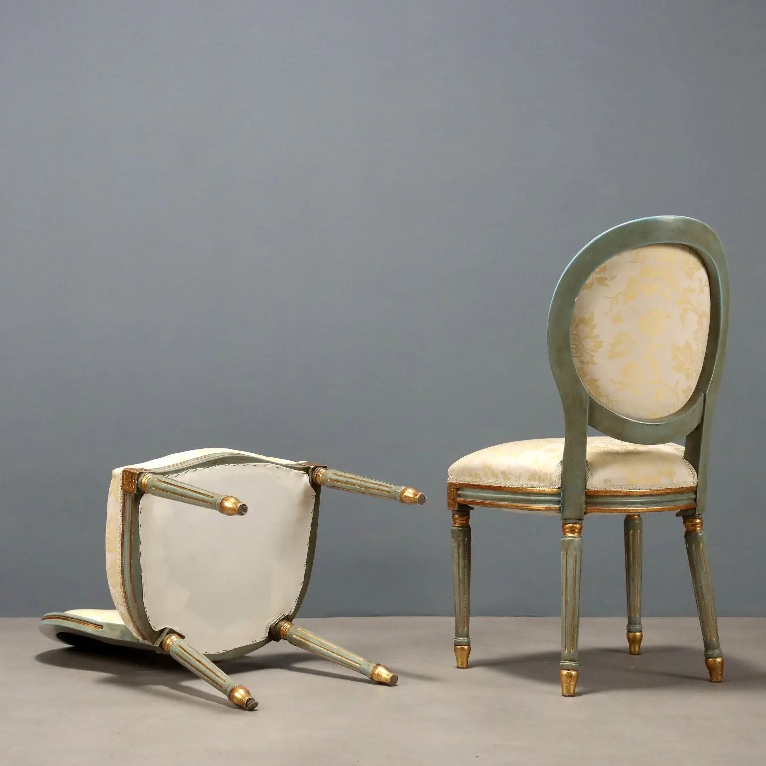 Italian Neoclassical Lacquered and Gilded Chairs