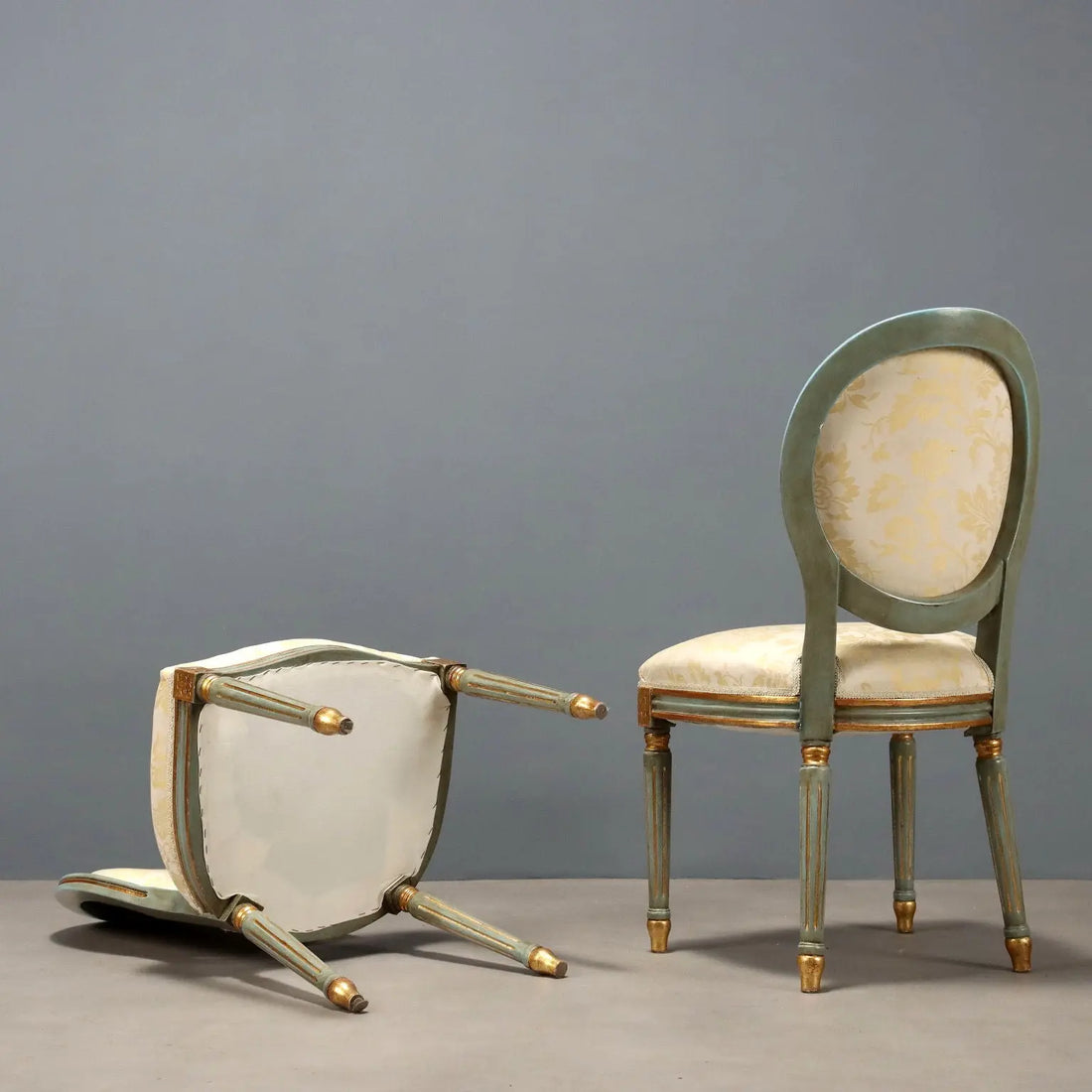 Italian Neoclassical Lacquered and Gilded Chairs