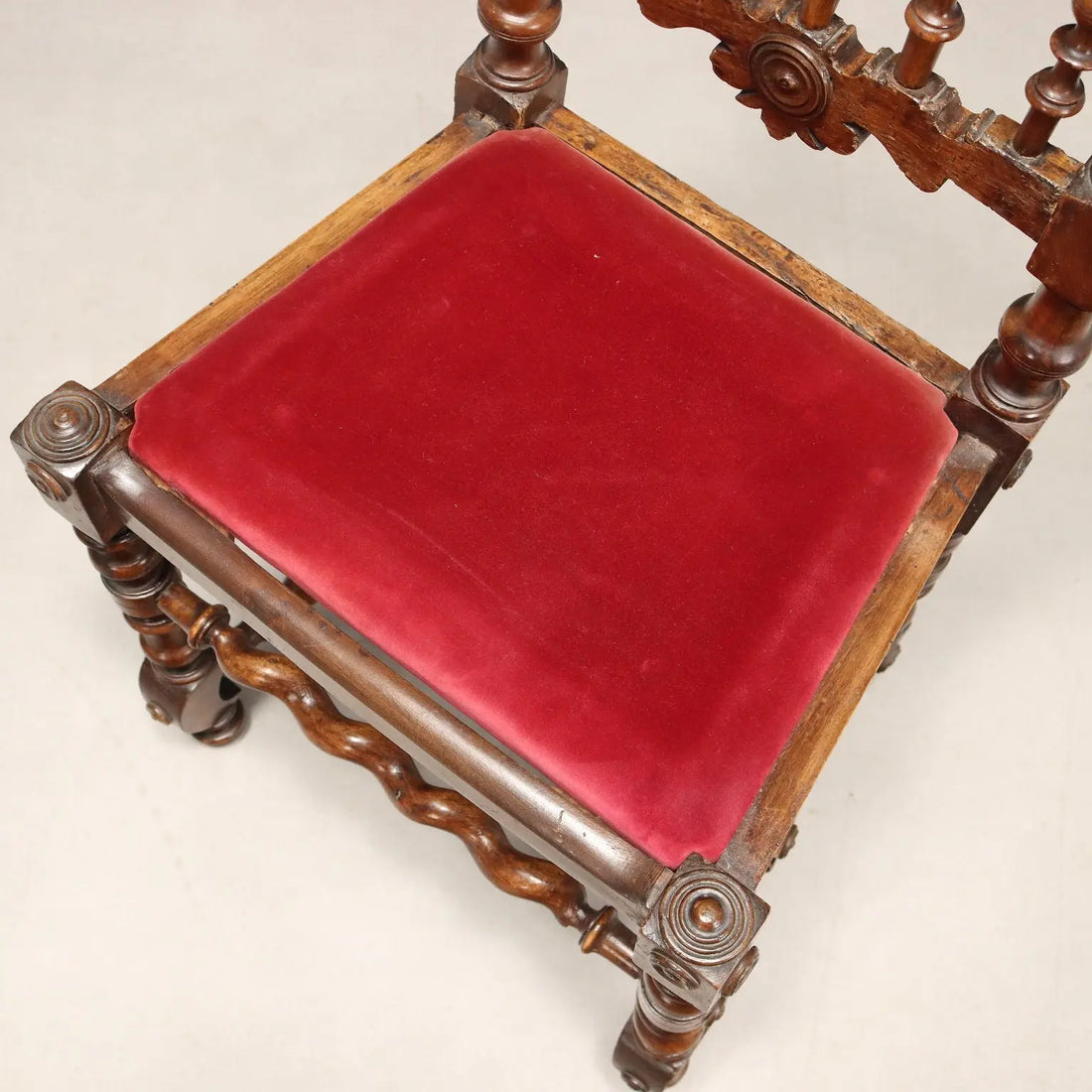 Antique Baroque Style Walnut Chairs - Italy Early 1900s