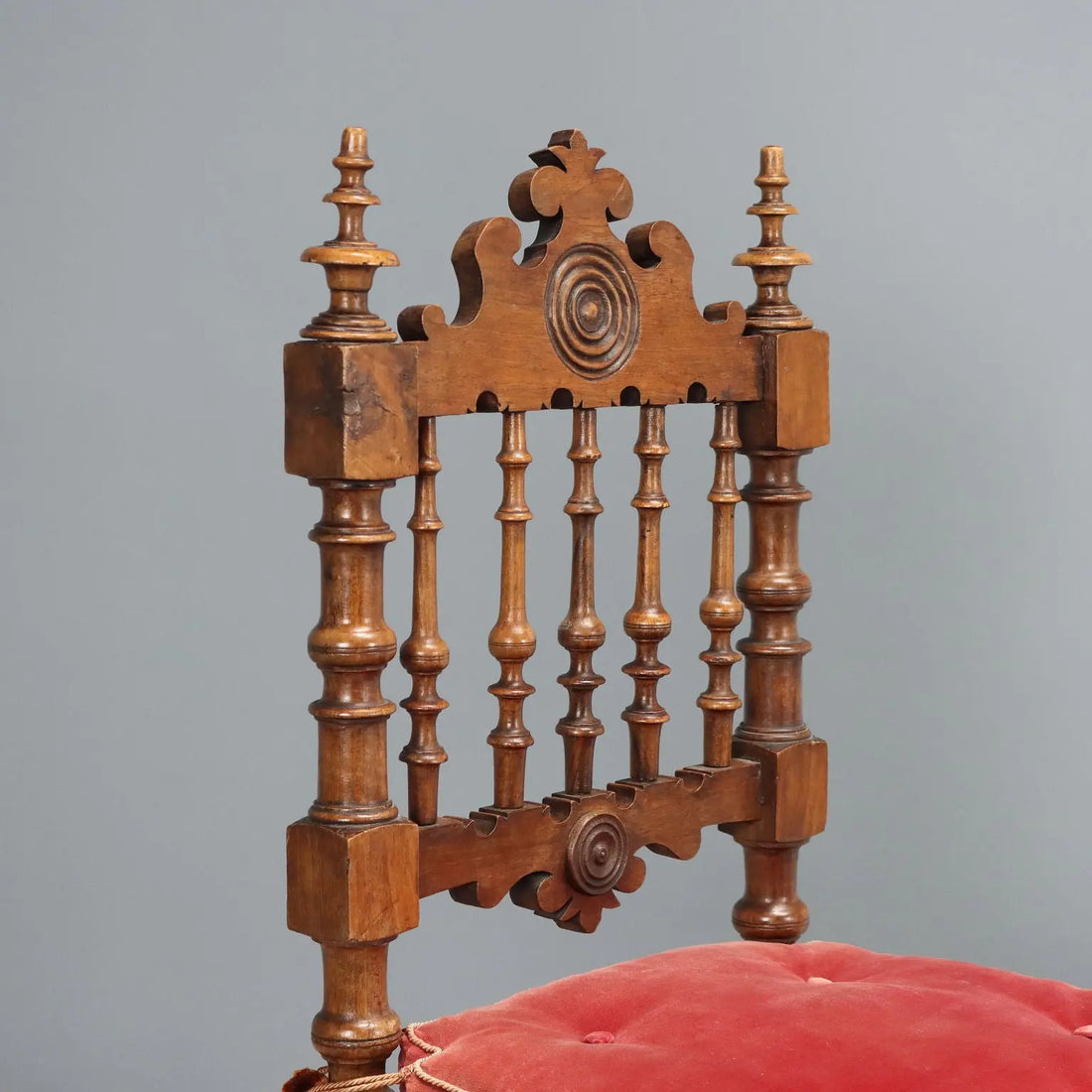 Antique Baroque Style Walnut Chairs - Italy Early 1900s