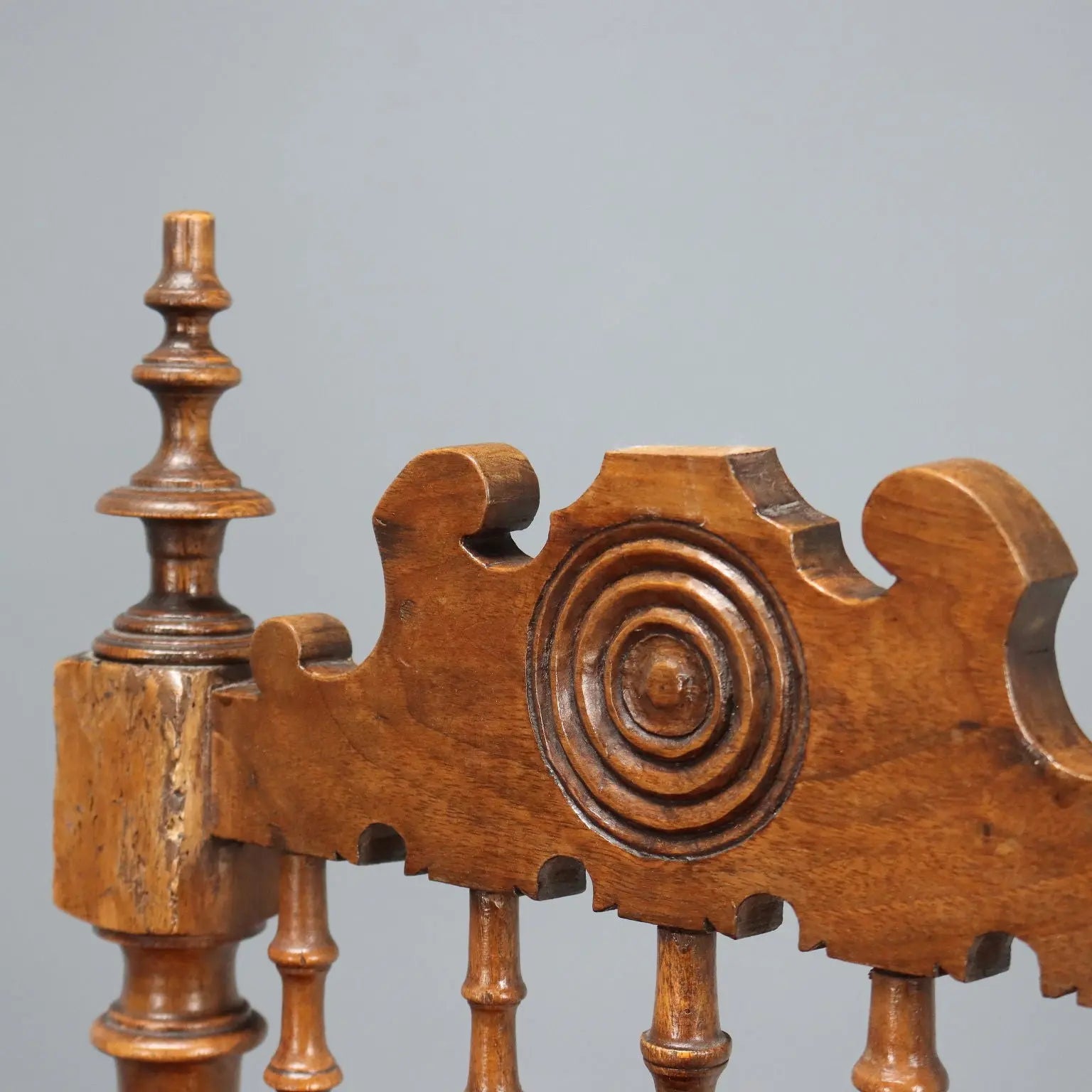 Antique Baroque Style Walnut Chairs - Italy Early 1900s