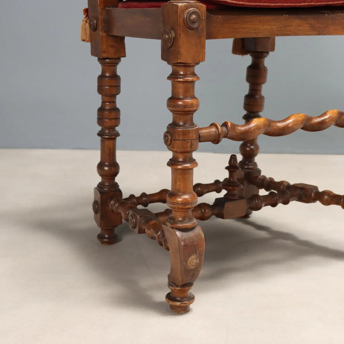 Antique Baroque Style Walnut Chairs - Italy Early 1900s