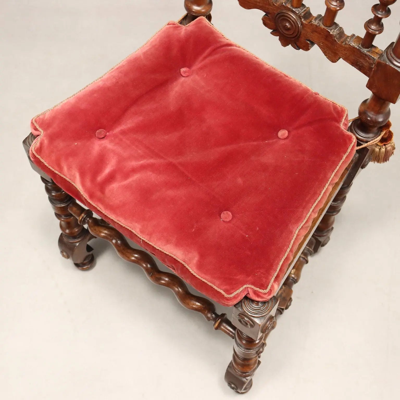 Antique Baroque Style Walnut Chairs - Italy Early 1900s