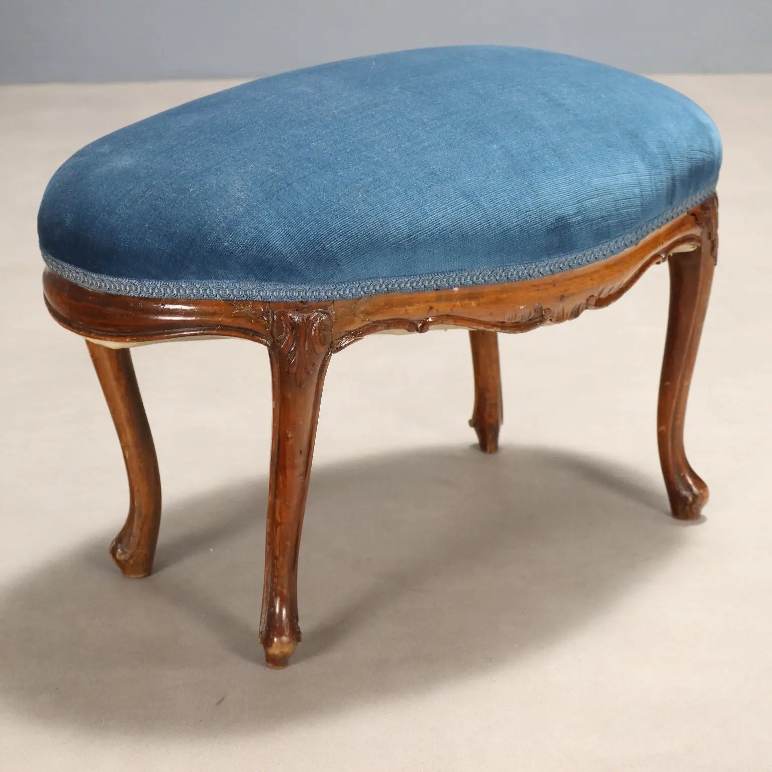 Pair of Barocchetto Armchairs with Ottoman - 19th Century