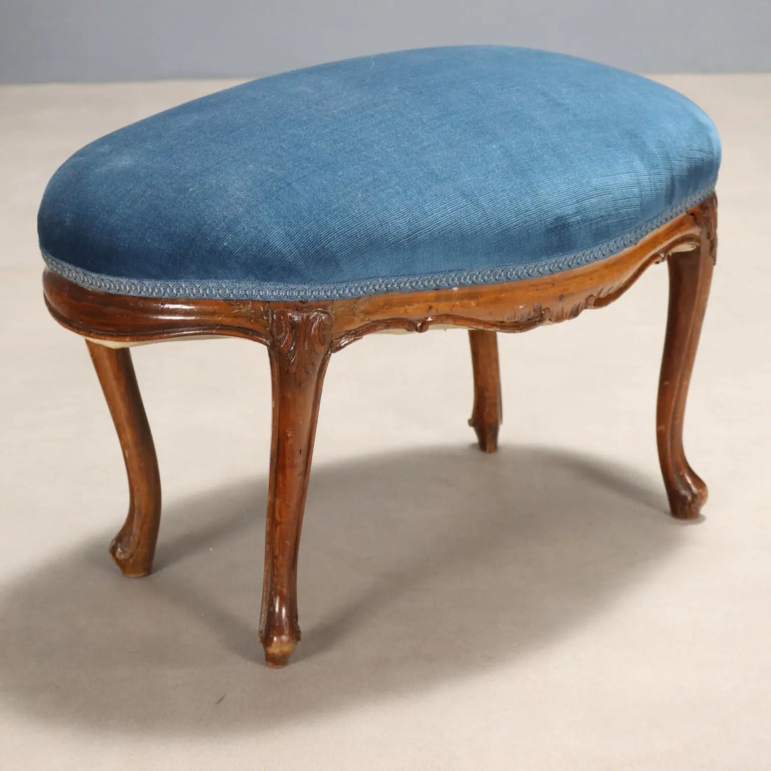 Pair of Barocchetto Armchairs with Ottoman - 19th Century