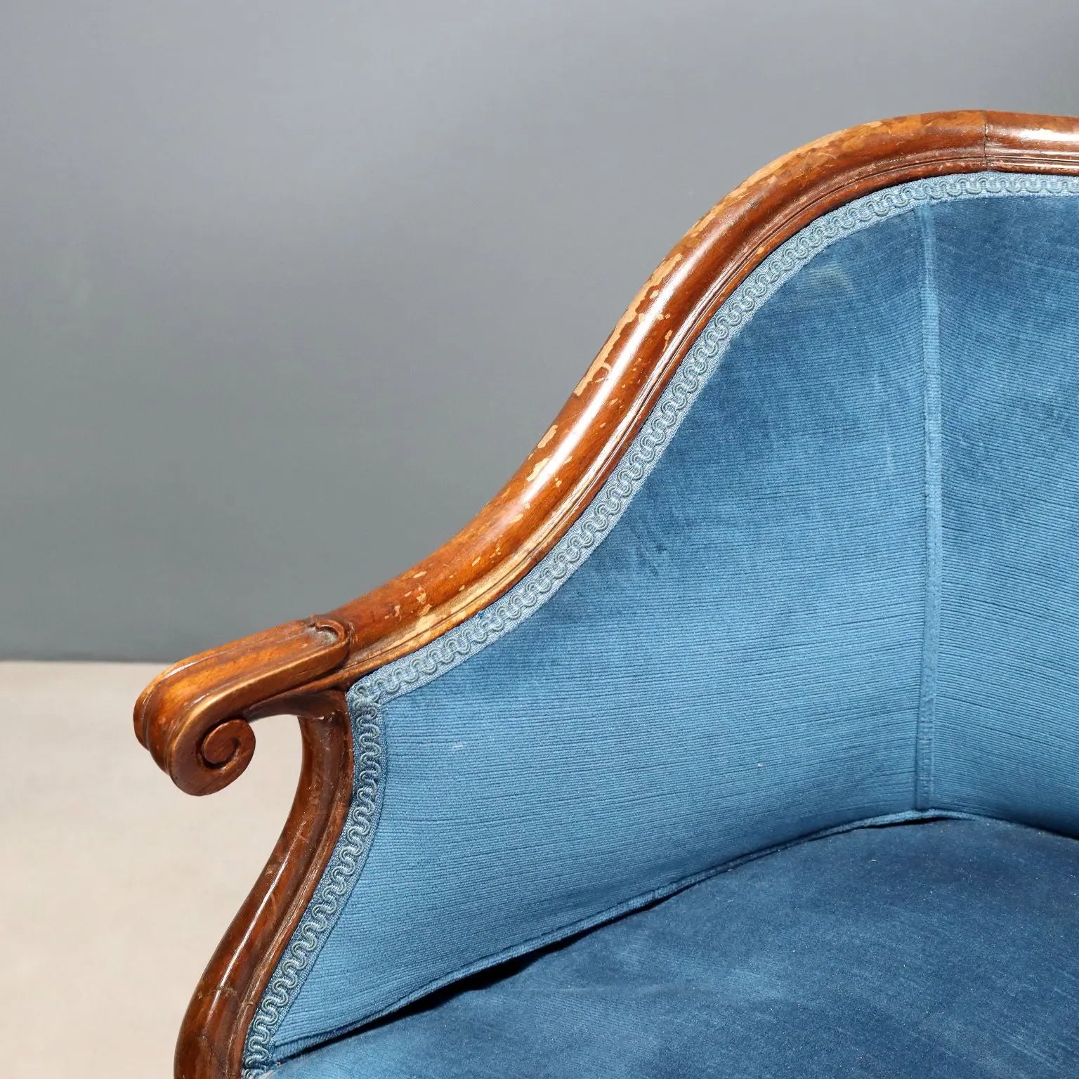 Pair of Barocchetto Armchairs with Ottoman - 19th Century