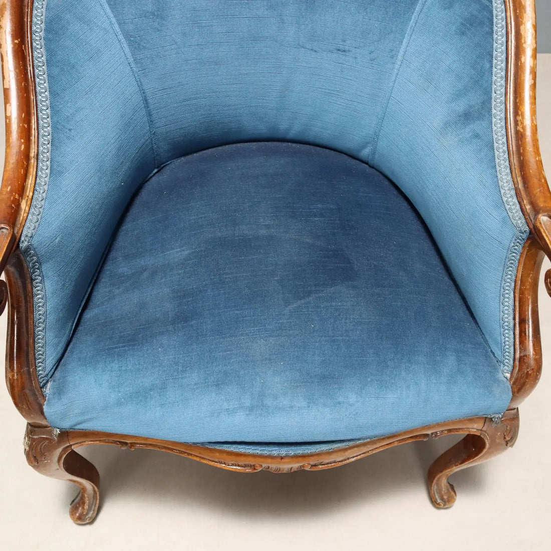 Pair of Barocchetto Armchairs with Ottoman - 19th Century