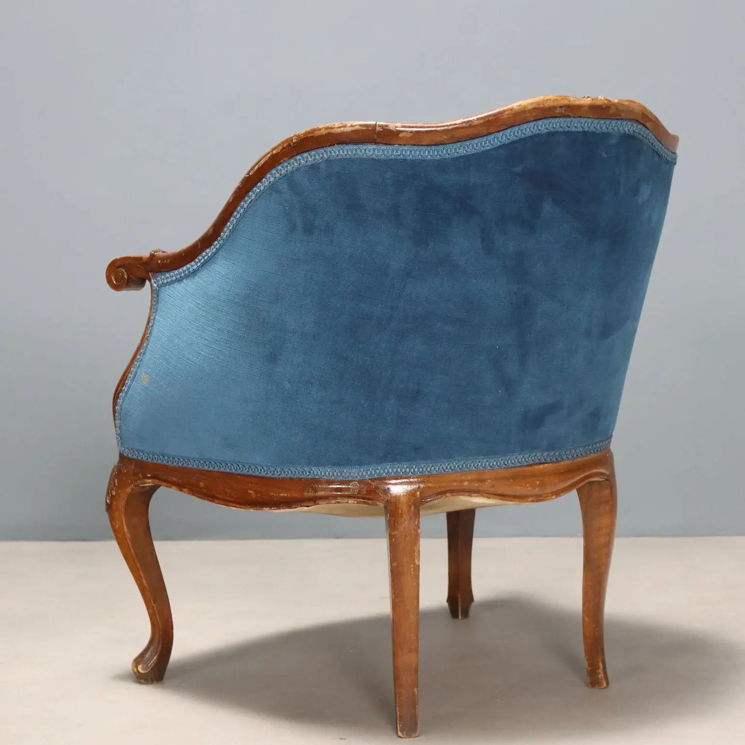 Pair of Barocchetto Armchairs with Ottoman - 19th Century