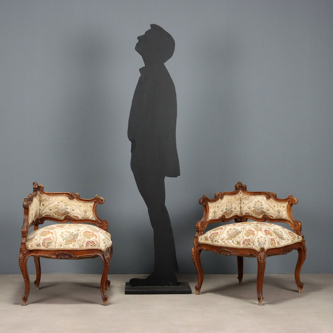 Antique Corner Chairs Baroque Style Walnut Padding XIX Century - Italy, Late XIX Century | Antiques  Seating