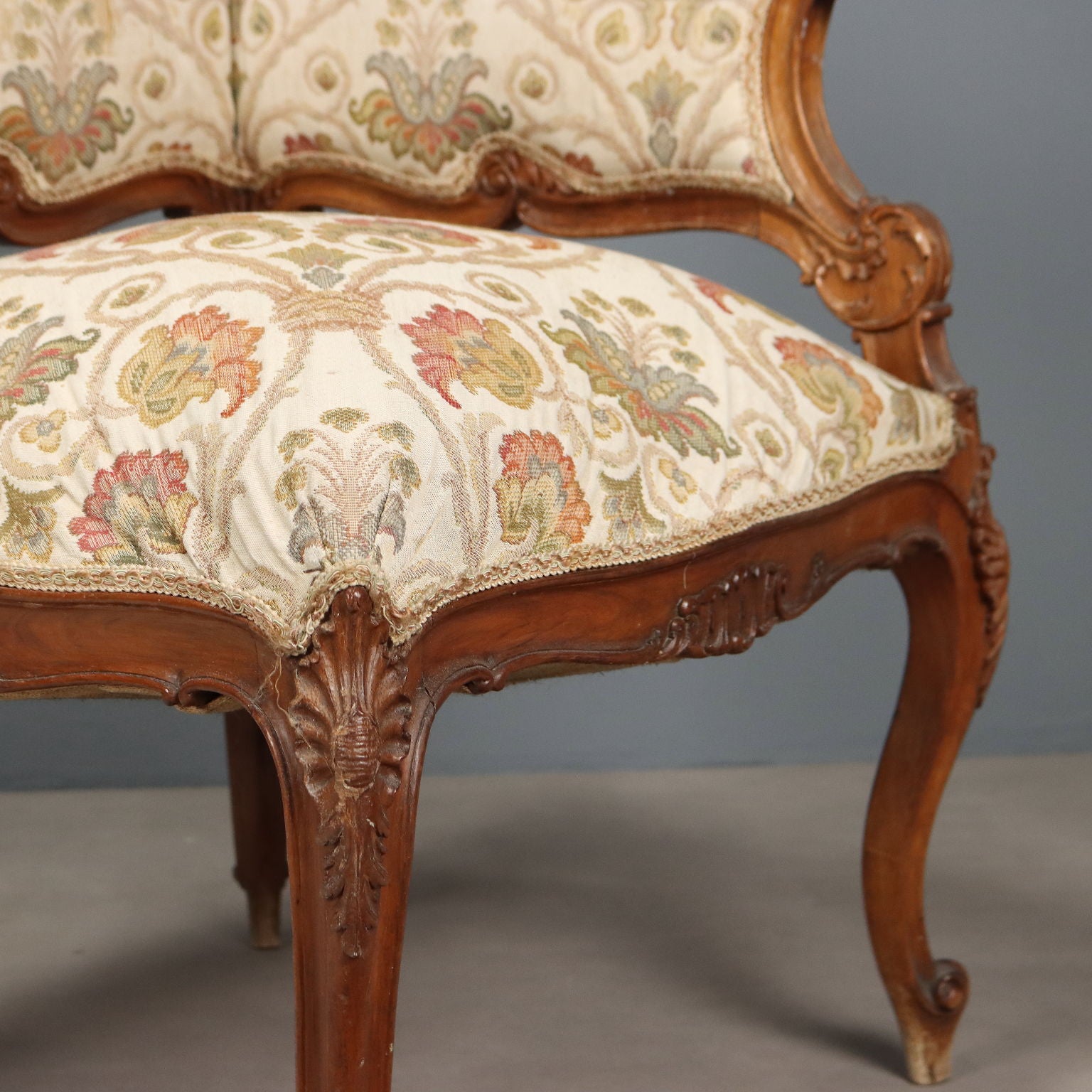 Antique Corner Chairs Baroque Style Walnut Padding XIX Century - Italy, Late XIX Century | Antiques  Seating