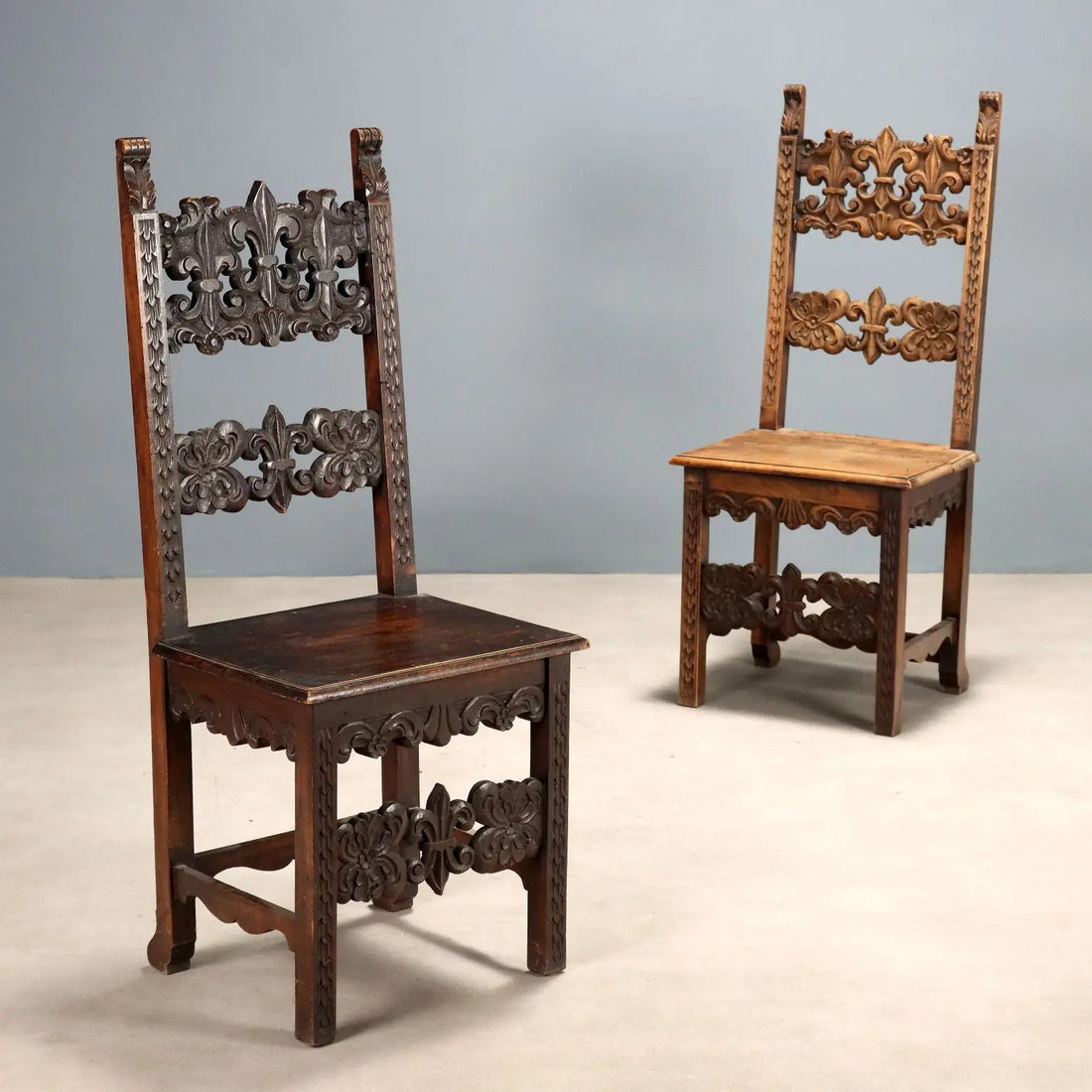Antique Chairs Baroque Style Carved Walnut Italy XIX Century - Italy, Late XIX Century | Antiques | Seating